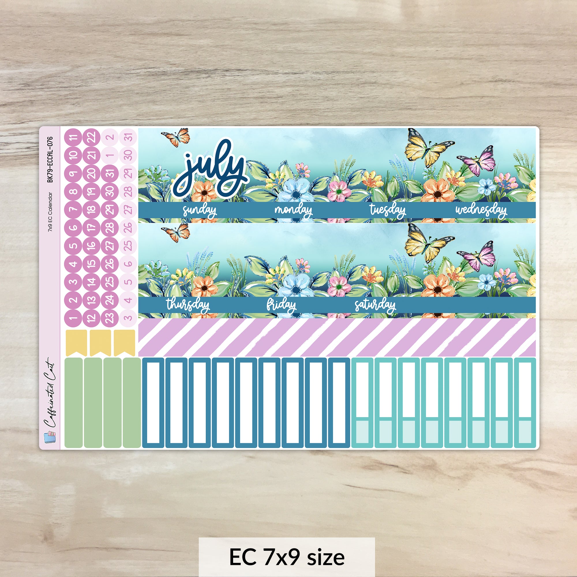 Calendar Kit for ERIN CONDREN Planners - Butterfly Meadow [ 076 ]