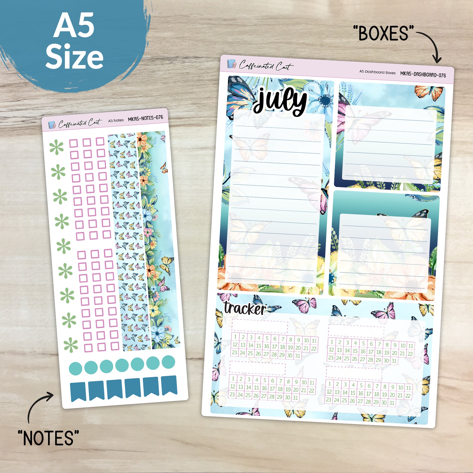 Dashboard & Notes Kit for ERIN CONDREN Planners - Butterfly Meadow [ 076 ]