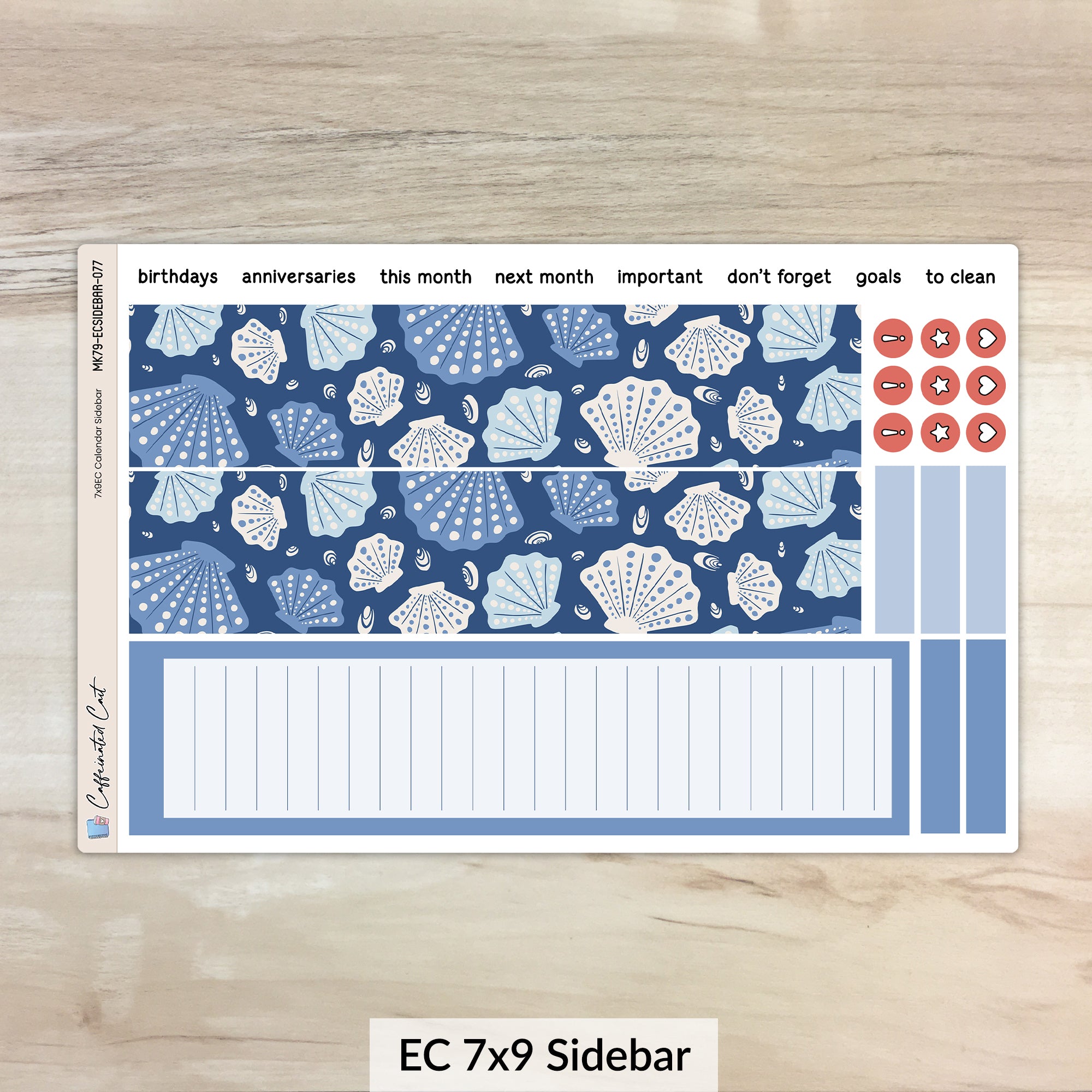 Calendar Kit for ERIN CONDREN Planners - Oceana [ 077 ]