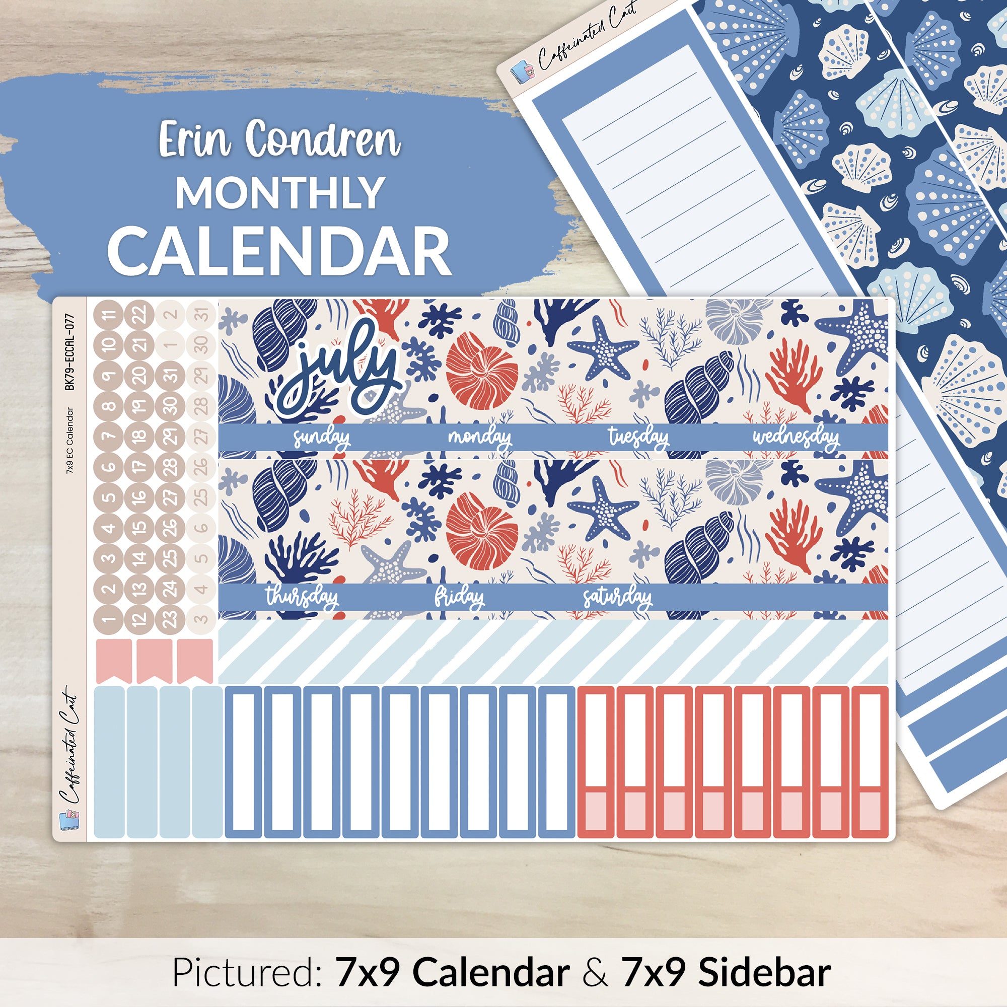 Calendar Kit for ERIN CONDREN Planners - Oceana [ 077 ]