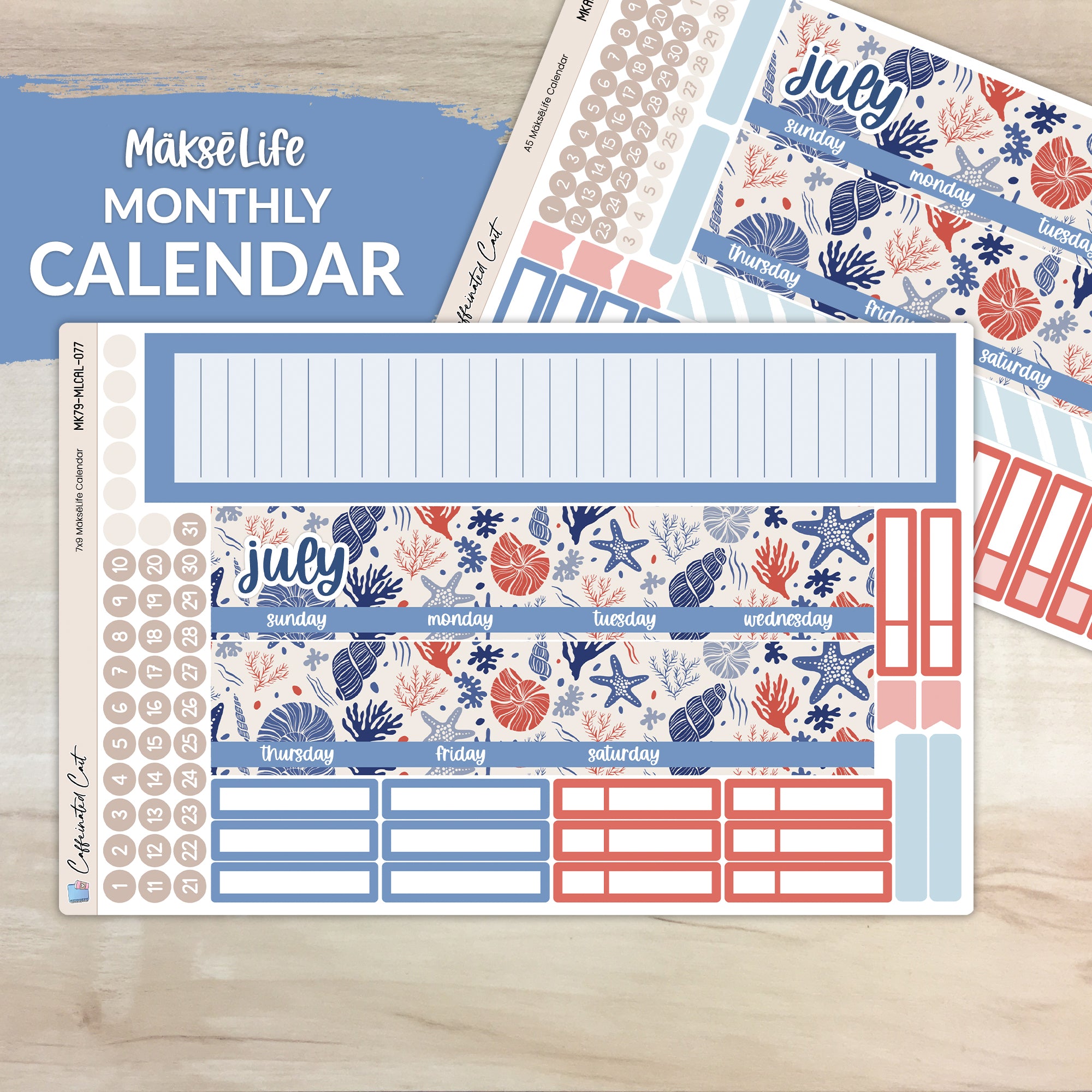 Calendar Kit for MAKSELIFE Planners - Oceana [ 077 ]