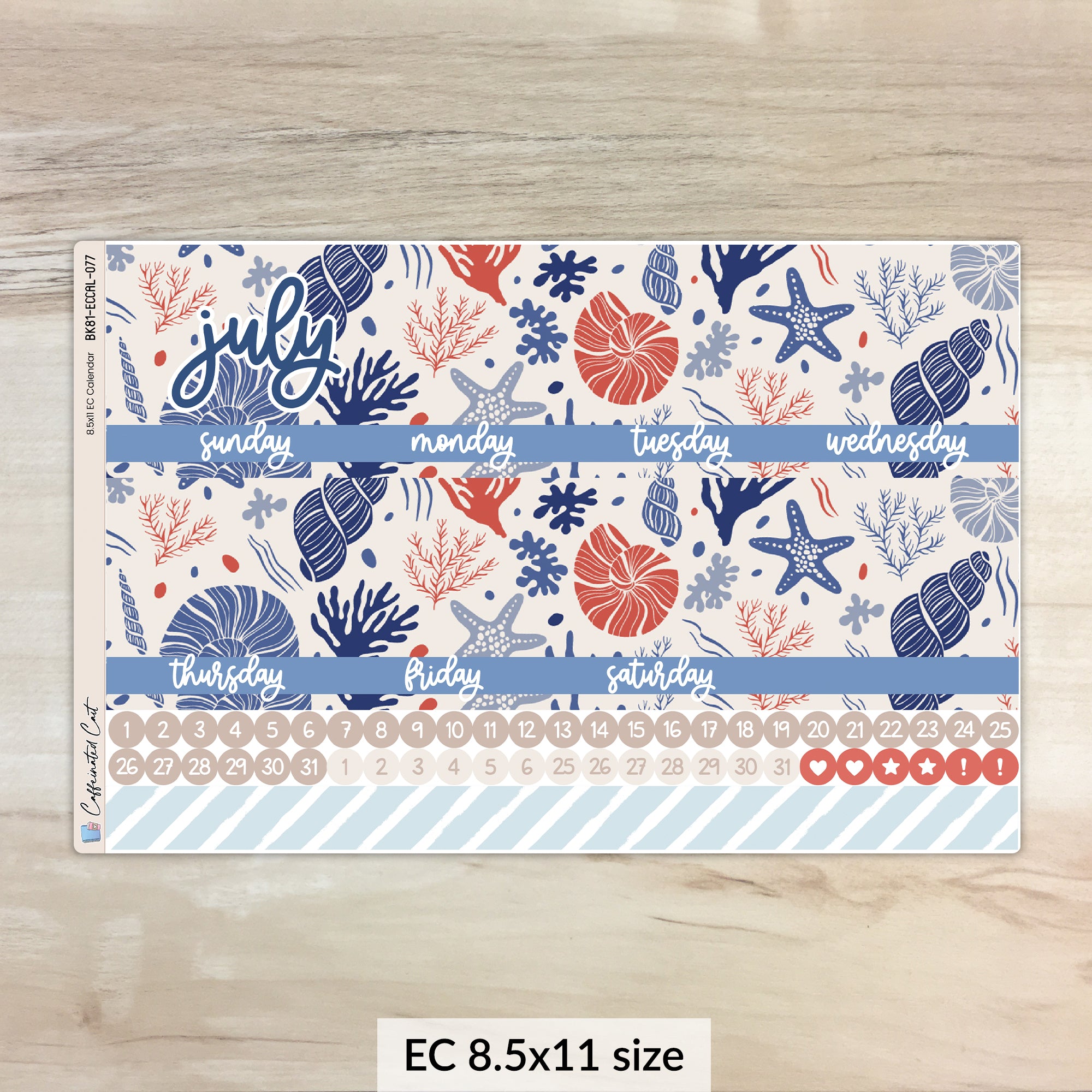 Calendar Kit for ERIN CONDREN Planners - Oceana [ 077 ]