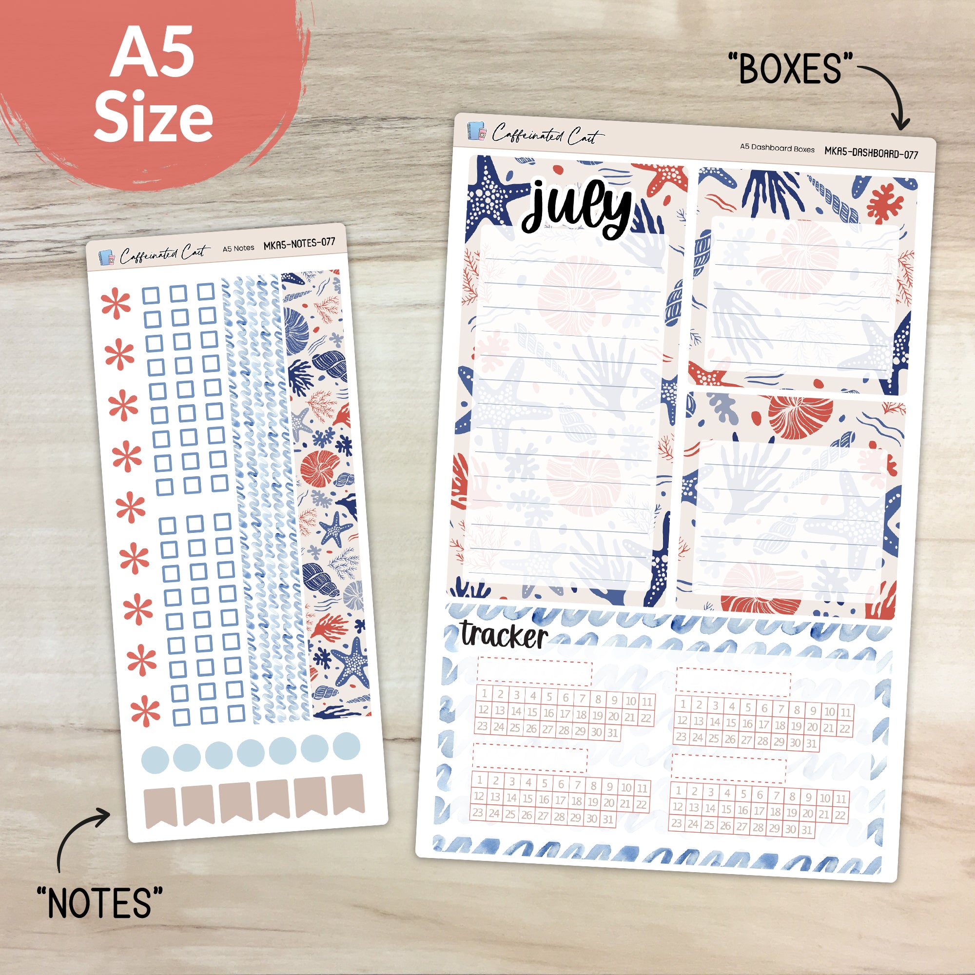 Dashboard & Notes Kit for ERIN CONDREN Planners - Oceana [ 077 ]