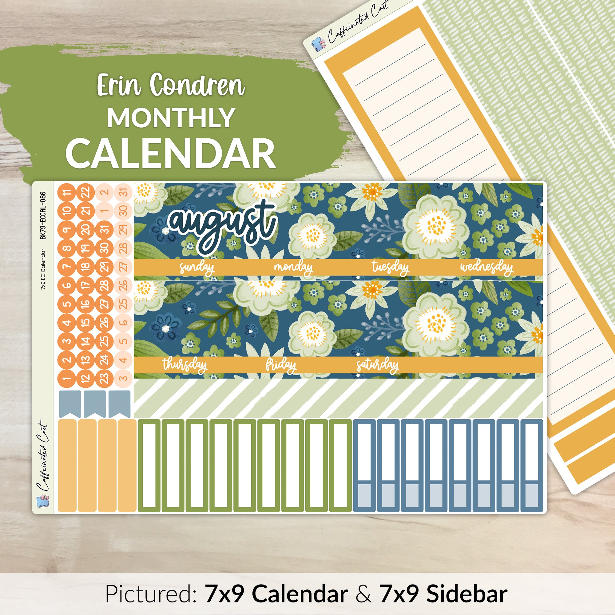 Calendar Kit for ERIN CONDREN Planners - Green Thumb [ 086 ]