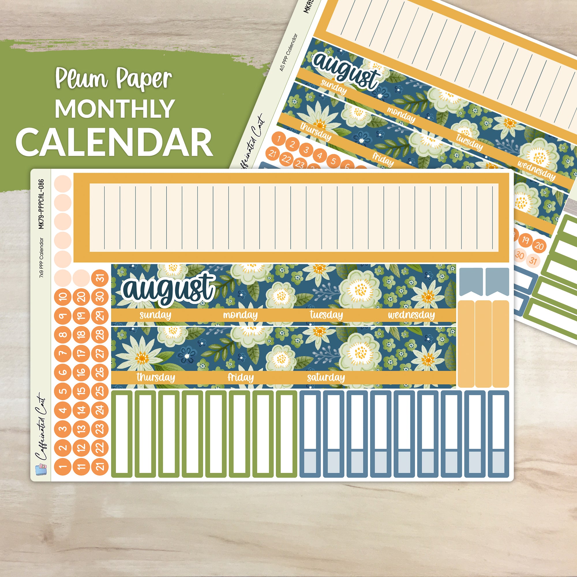 Calendar Kit for PLUM PAPER Planners - Green Thumb [ 086 ]