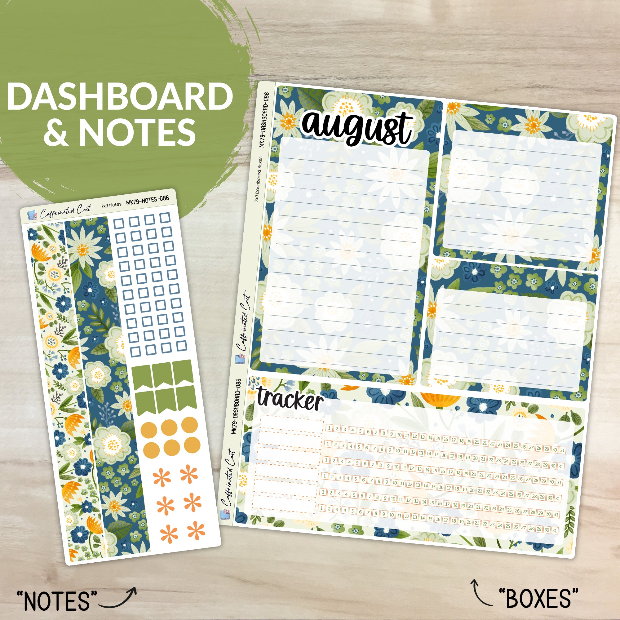 Dashboard & Notes Kit for ERIN CONDREN Planners - Green Thumb [ 086 ]