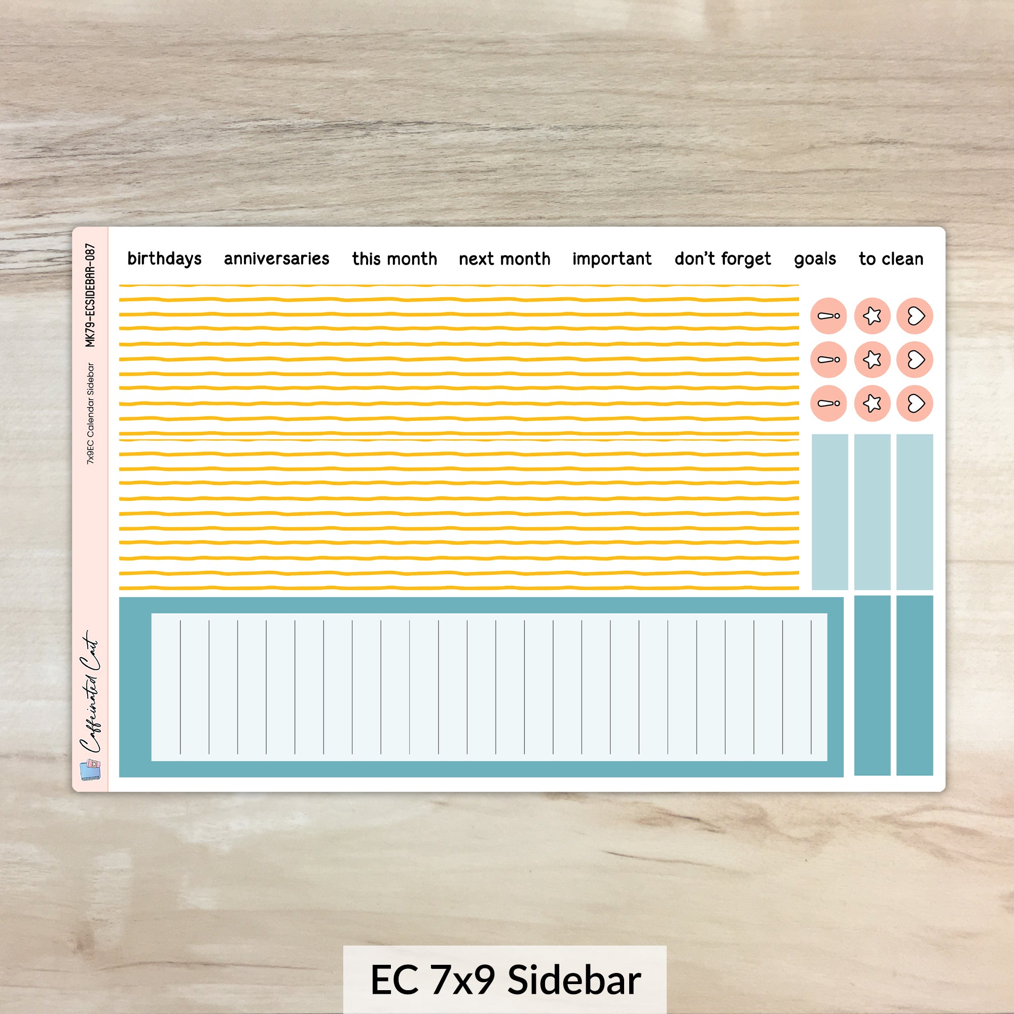 Calendar Kit for ERIN CONDREN Planners - Bumble [ 087 ]