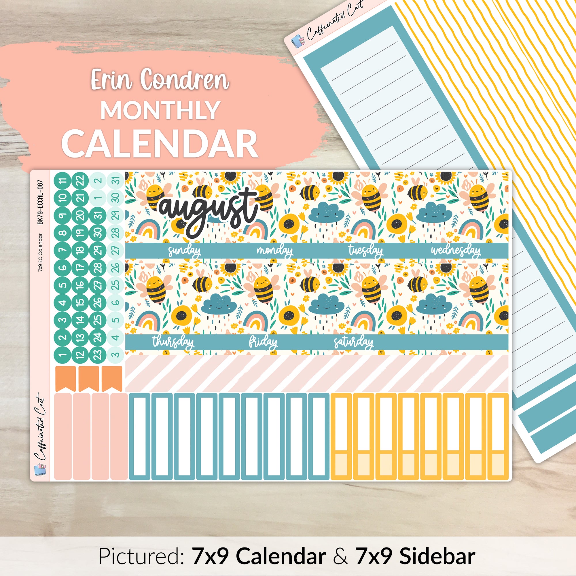 Calendar Kit for ERIN CONDREN Planners - Bumble [ 087 ]