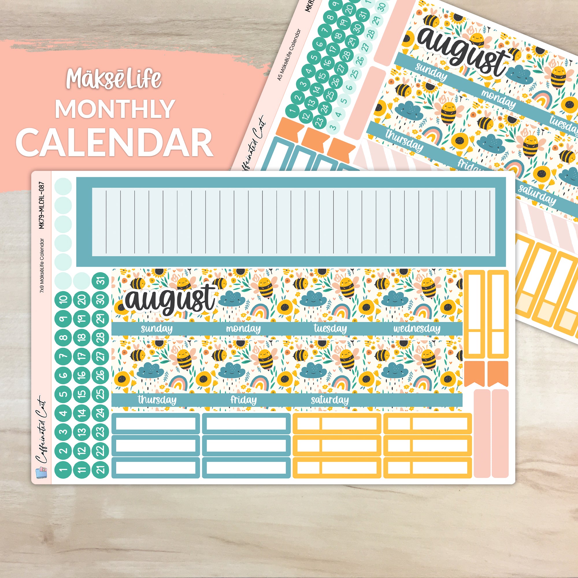 Calendar Kit for MAKSELIFE Planners - Bumble [ 087 ]