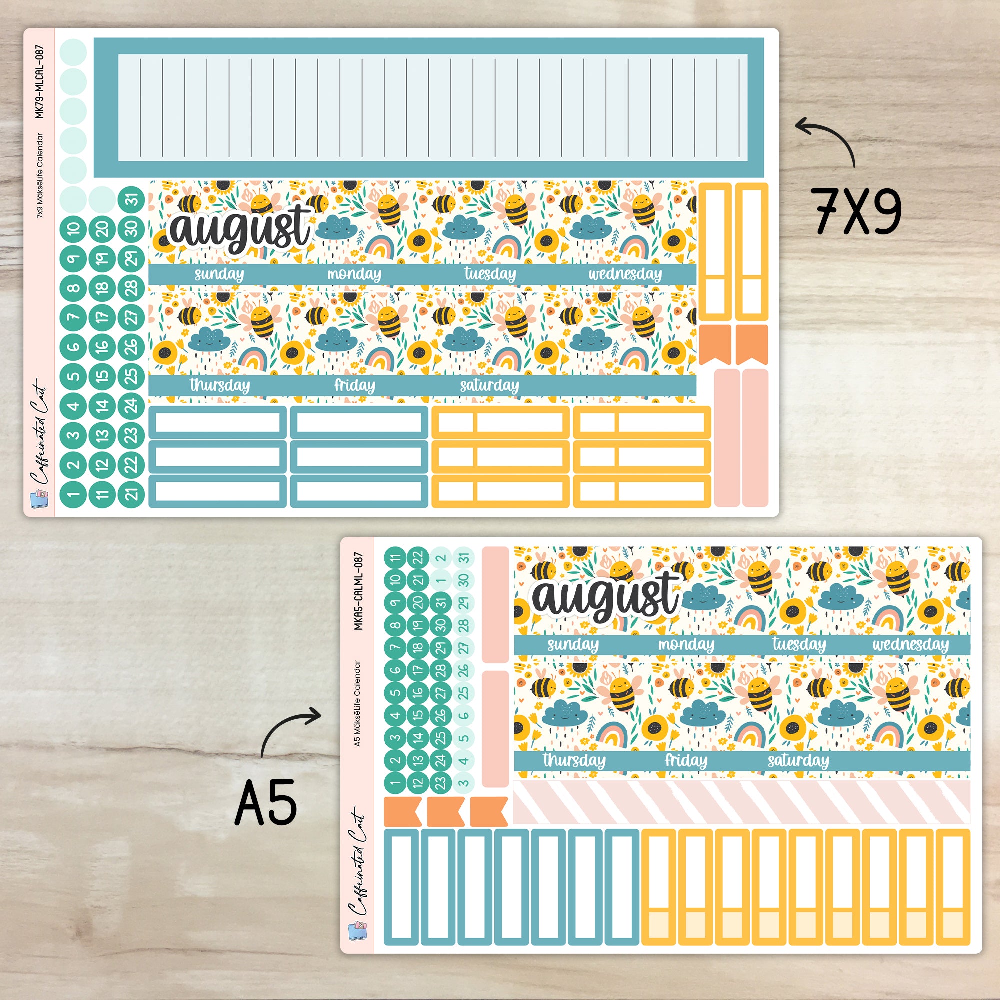 Calendar Kit for MAKSELIFE Planners - Bumble [ 087 ]