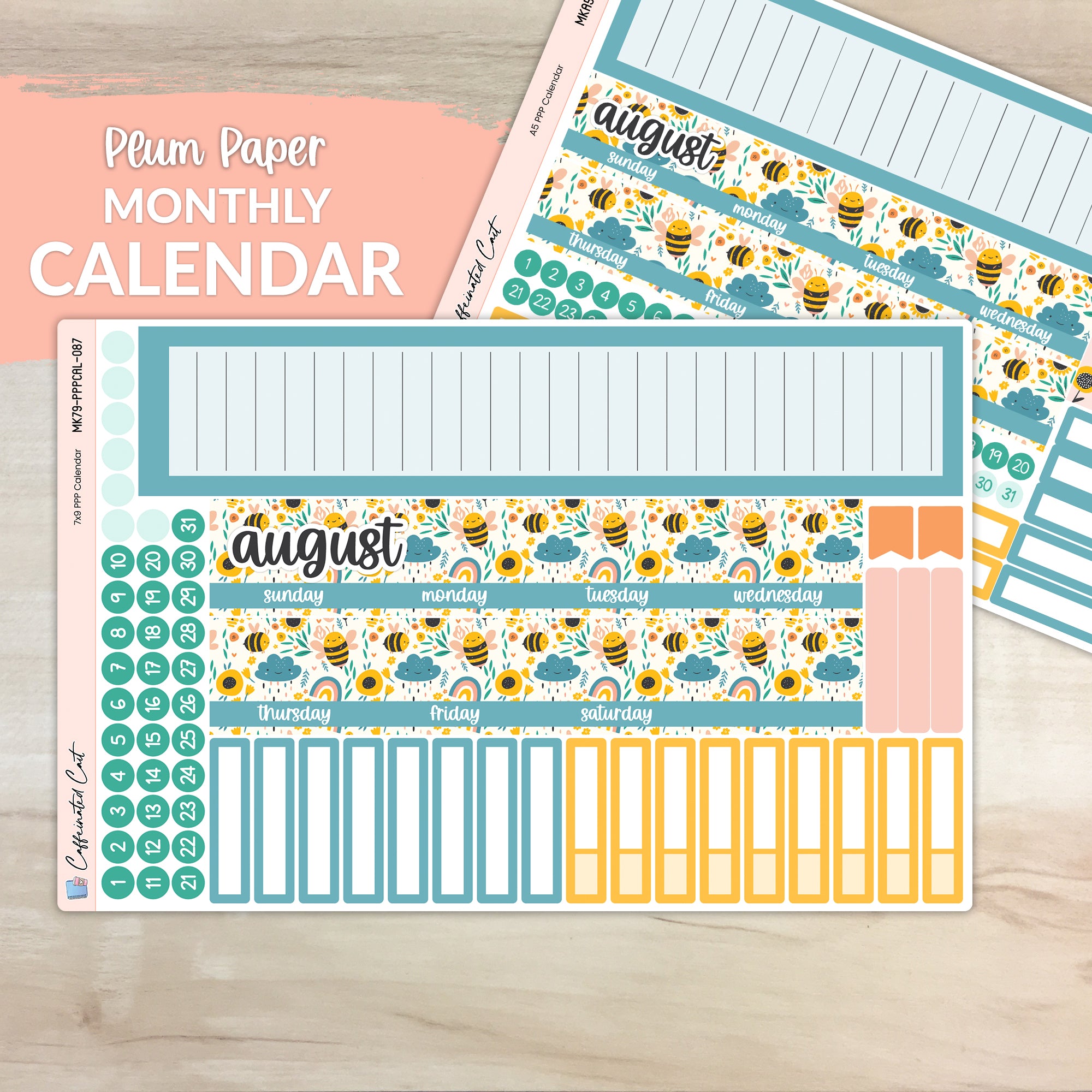 Calendar Kit for PLUM PAPER Planners - Bumble [ 087 ]