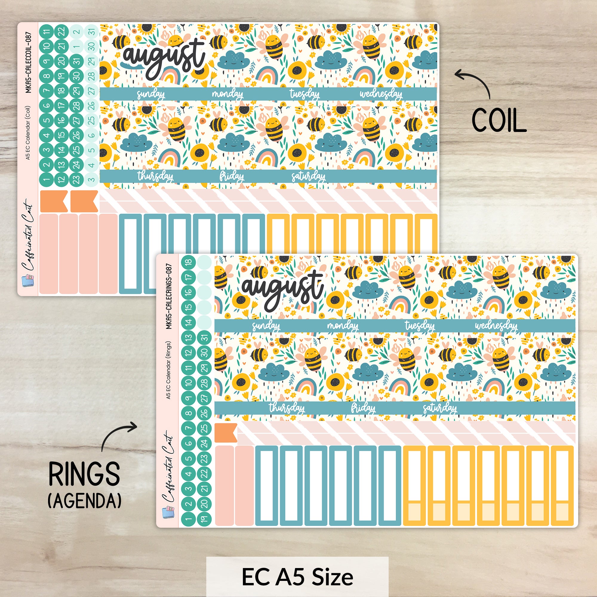 Calendar Kit for ERIN CONDREN Planners - Bumble [ 087 ]