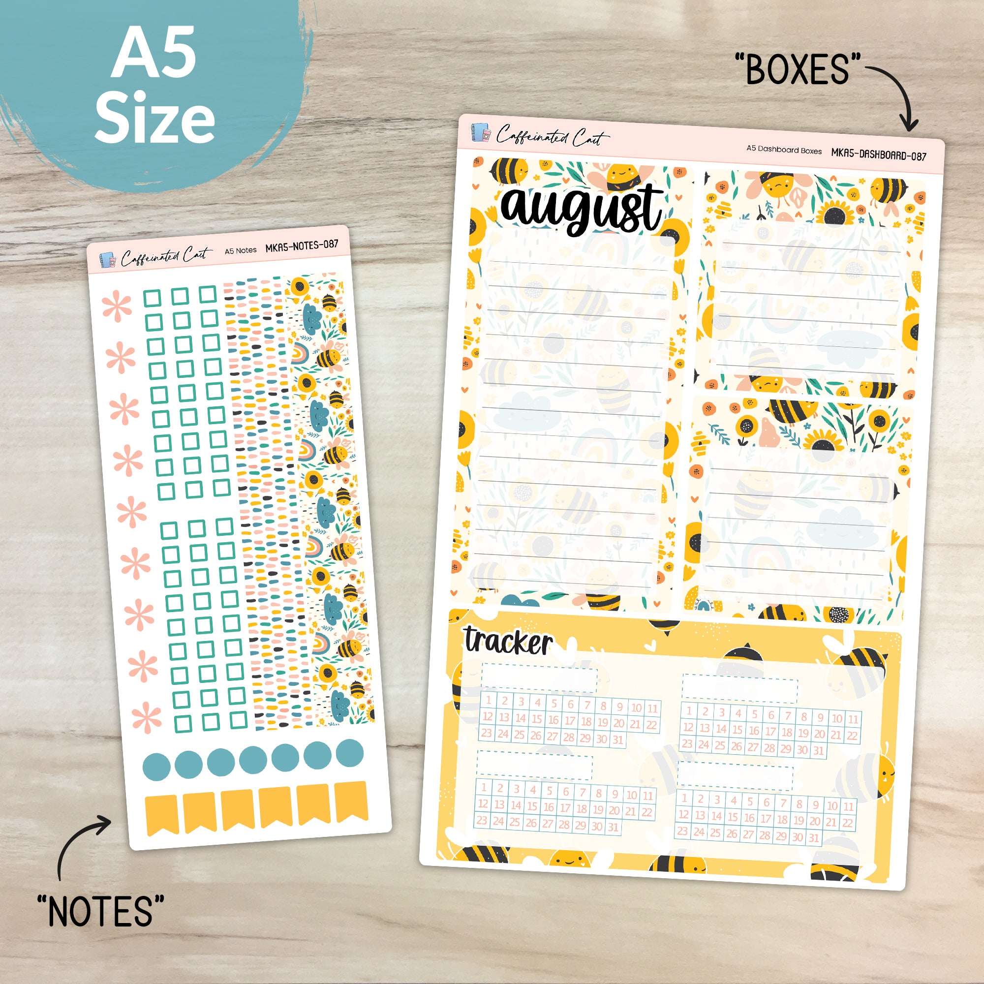 Dashboard & Notes Kit for ERIN CONDREN Planners - Bumble [ 087 ]