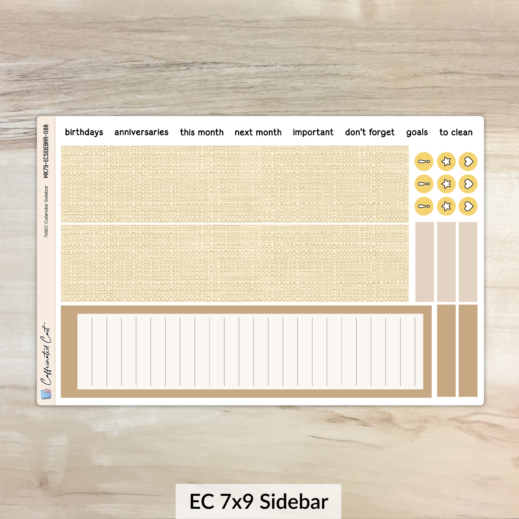 Calendar Kit for ERIN CONDREN Planners - Cottage Sunflower [ 088 ]