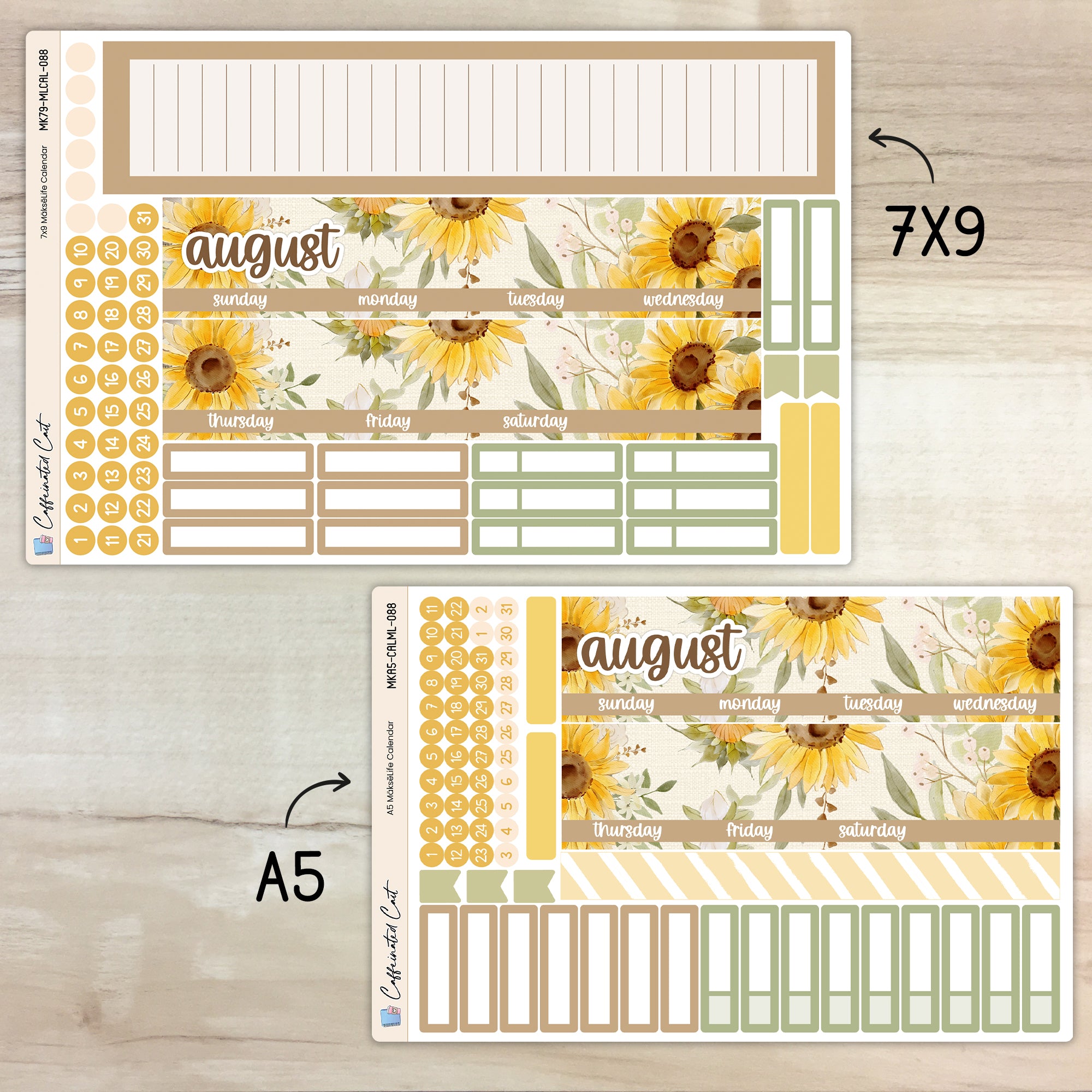 Calendar Kit for MAKSELIFE Planners - Cottage Sunflower [ 088 ]