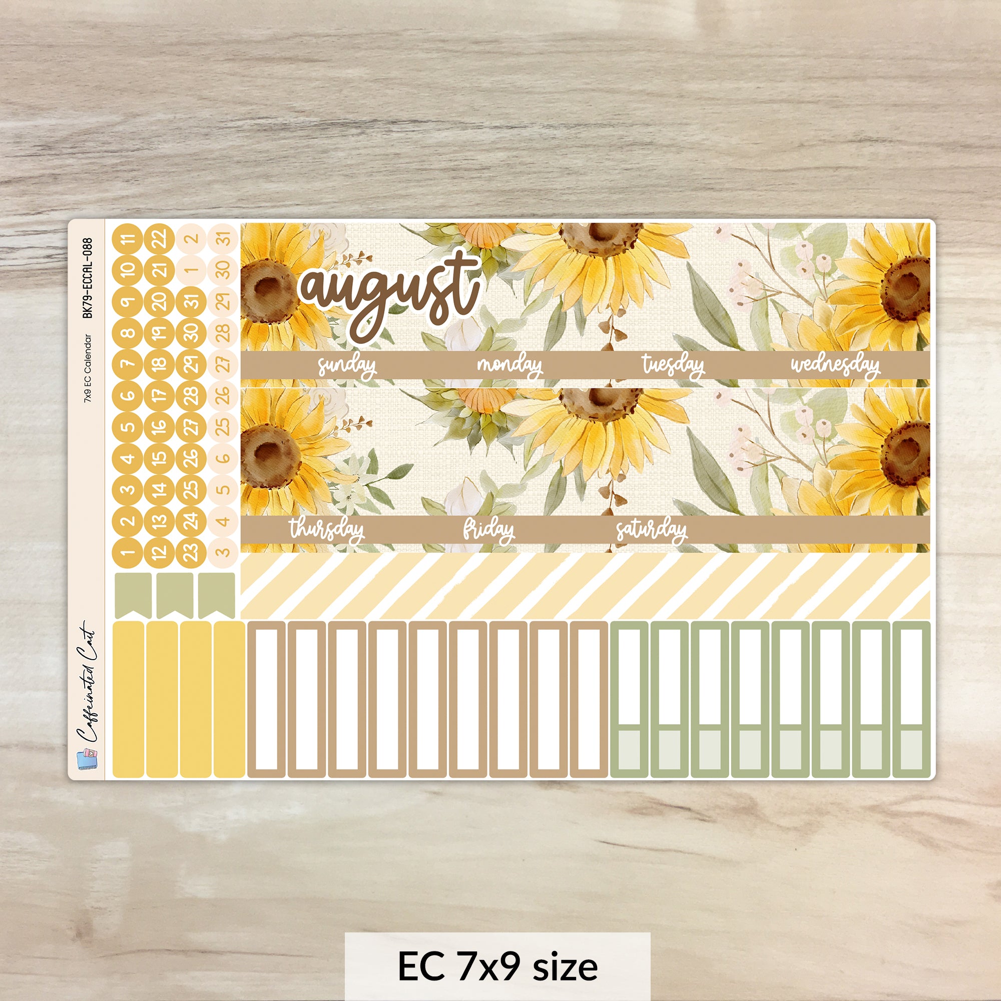 Calendar Kit for ERIN CONDREN Planners - Cottage Sunflower [ 088 ]