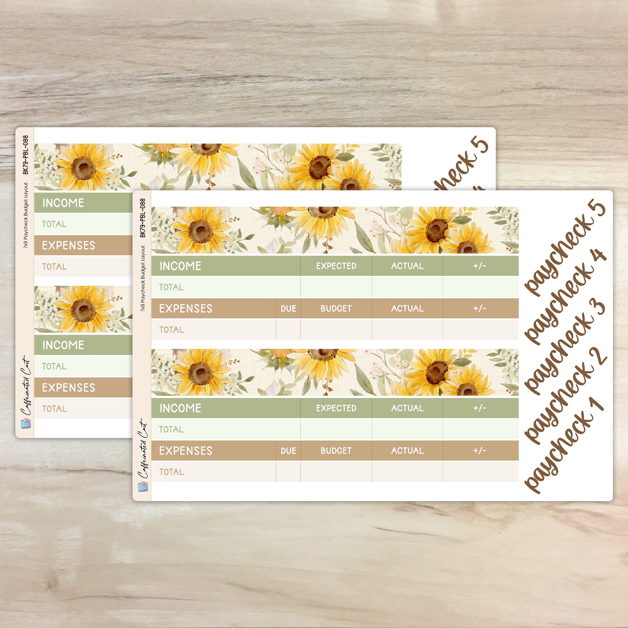 Paycheck Budget Kit - Cottage Sunflower [ 088 ]