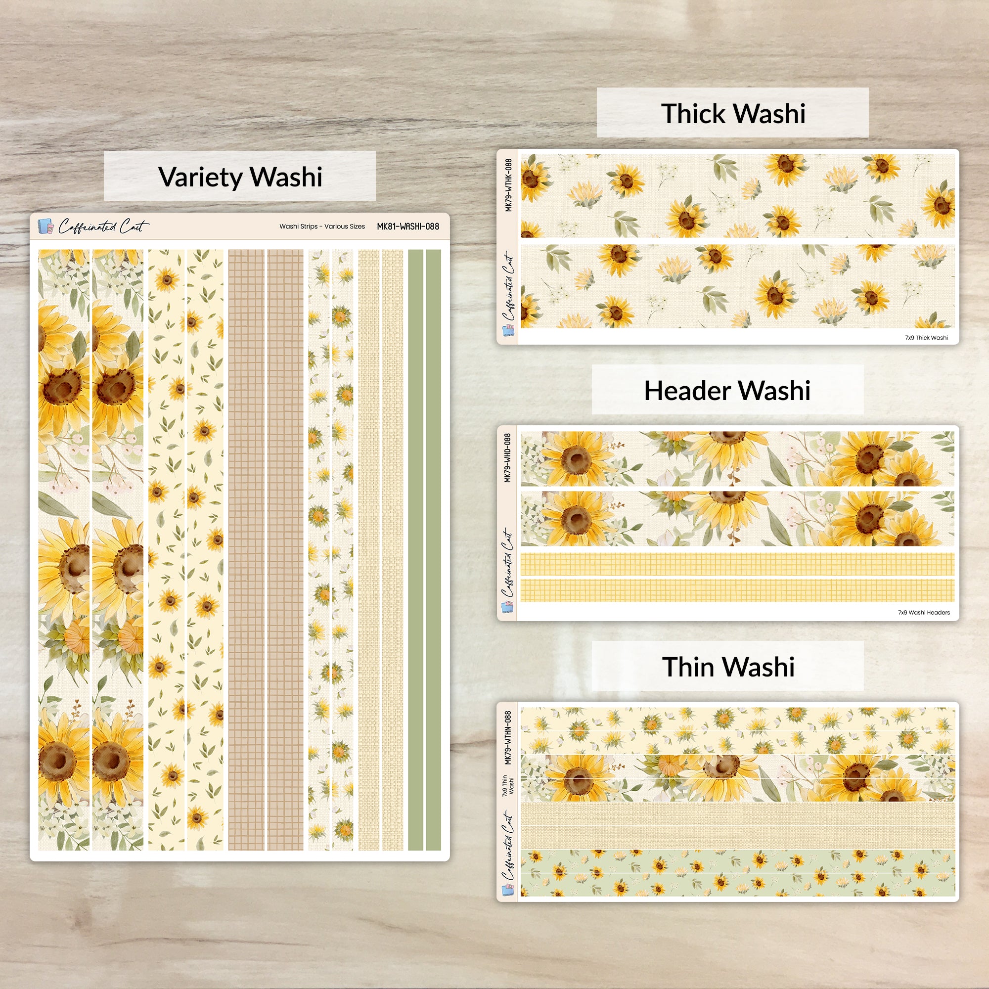 Washi Strips - Cottage Sunflower [ 088 ]