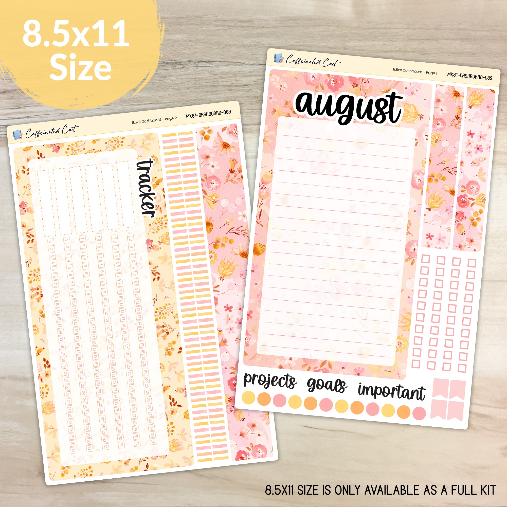 Dashboard & Notes Kit for ERIN CONDREN Planners - Wildflower Punch [ 089 ]