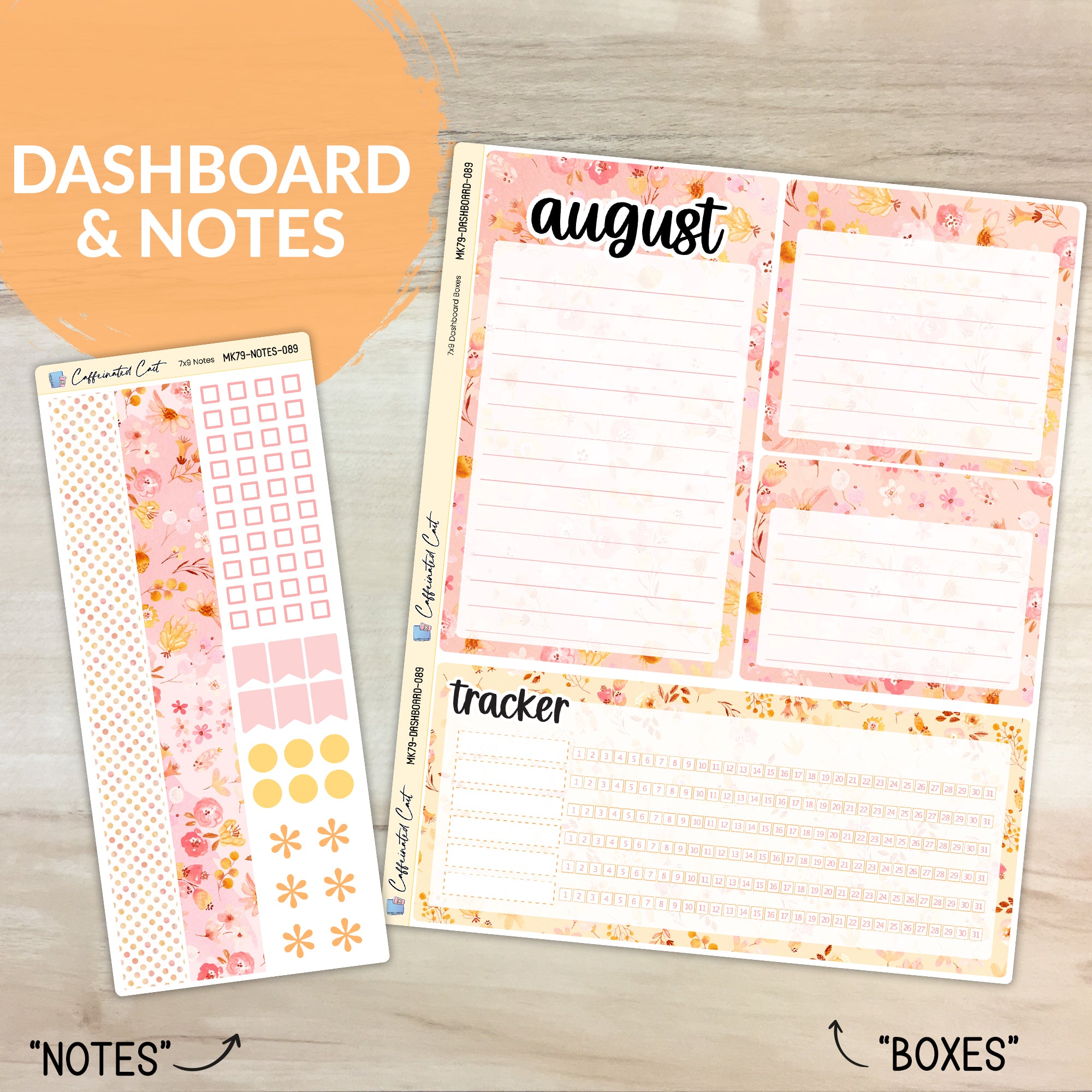 Dashboard & Notes Kit for ERIN CONDREN Planners - Wildflower Punch [ 089 ]