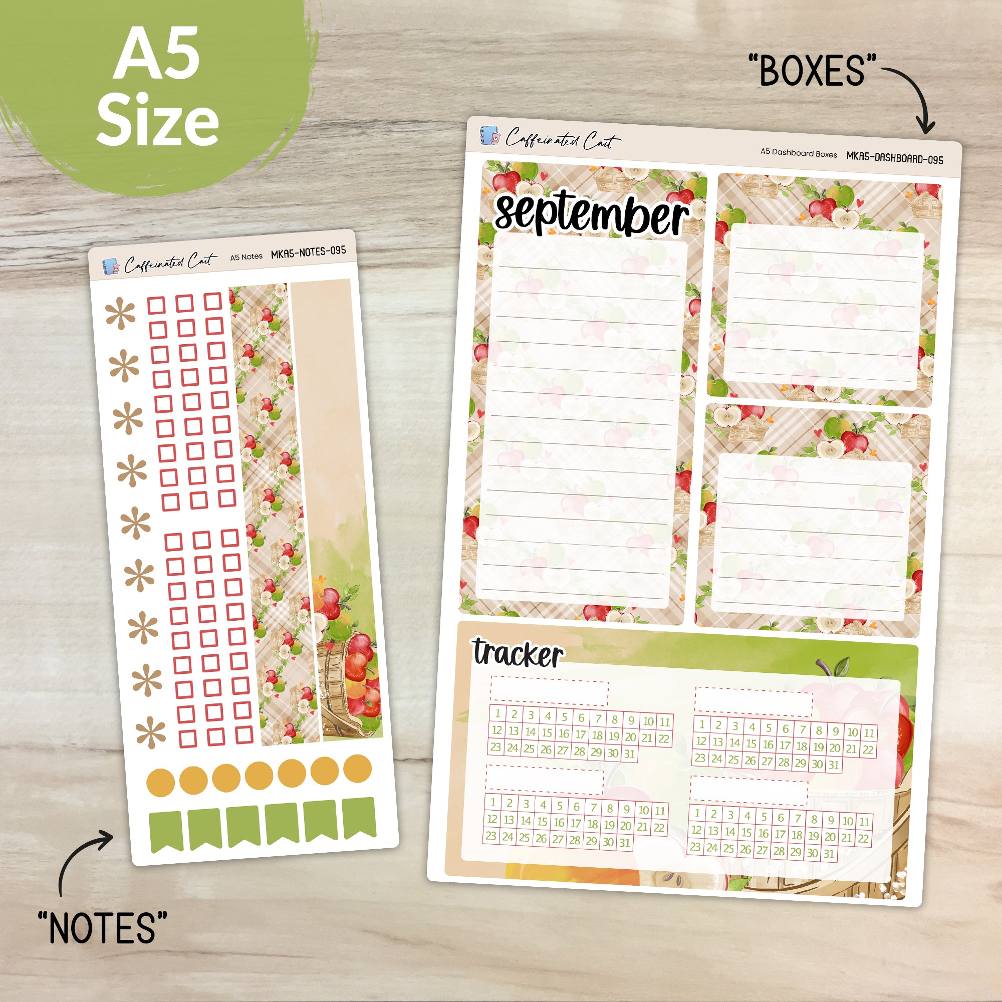 Dashboard & Notes Kit for ERIN CONDREN Planners - Apple Picking [ 095 ]