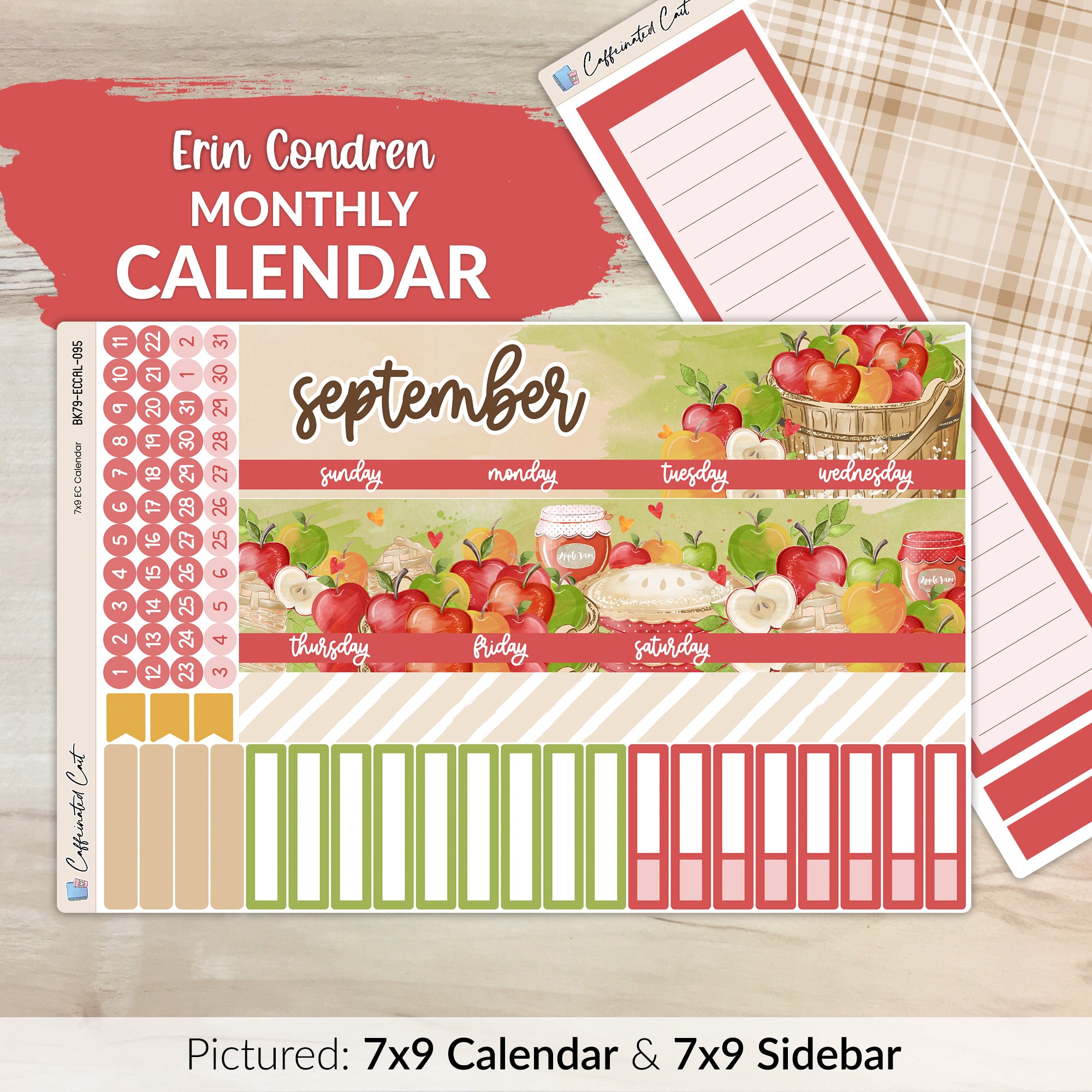 Calendar Kit for ERIN CONDREN Planners - Apple Picking [ 095 ]