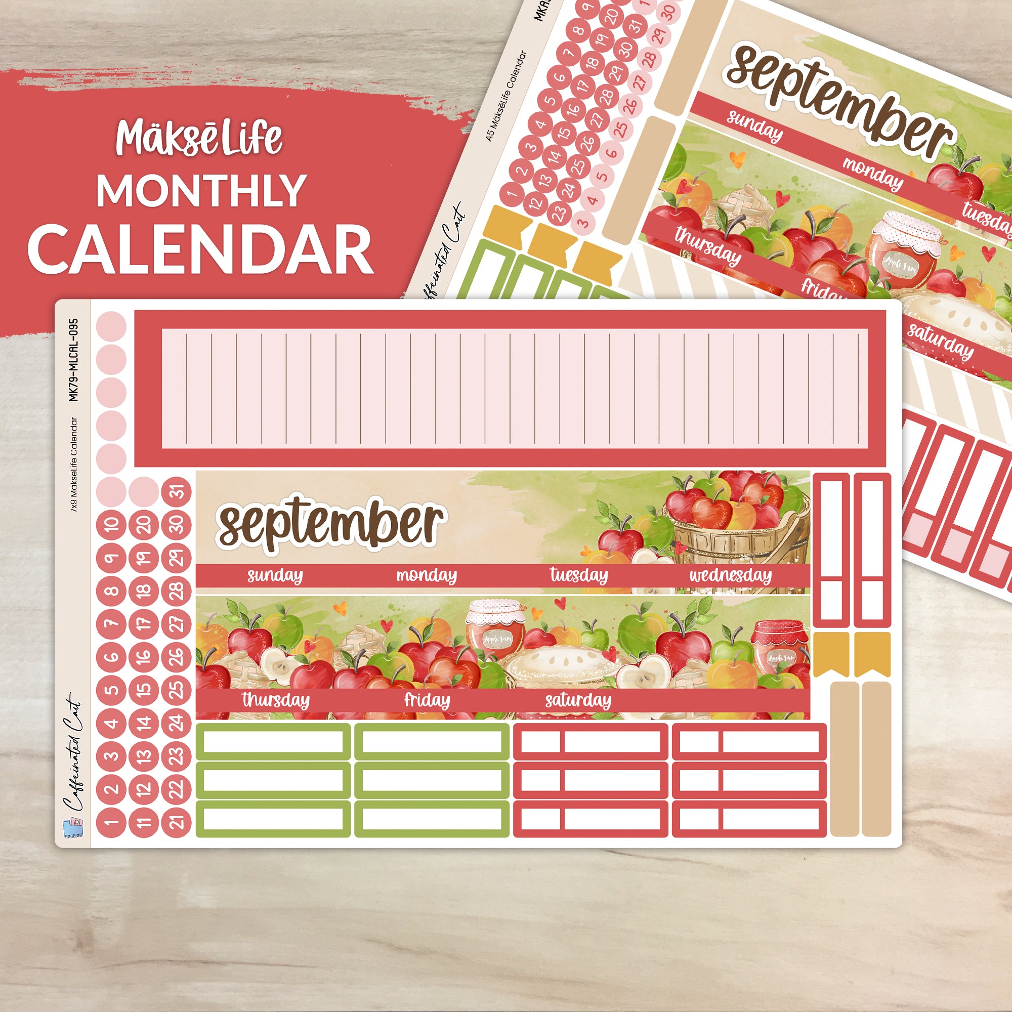 Calendar Kit for MAKSELIFE Planners - Apple Picking [ 095 ]