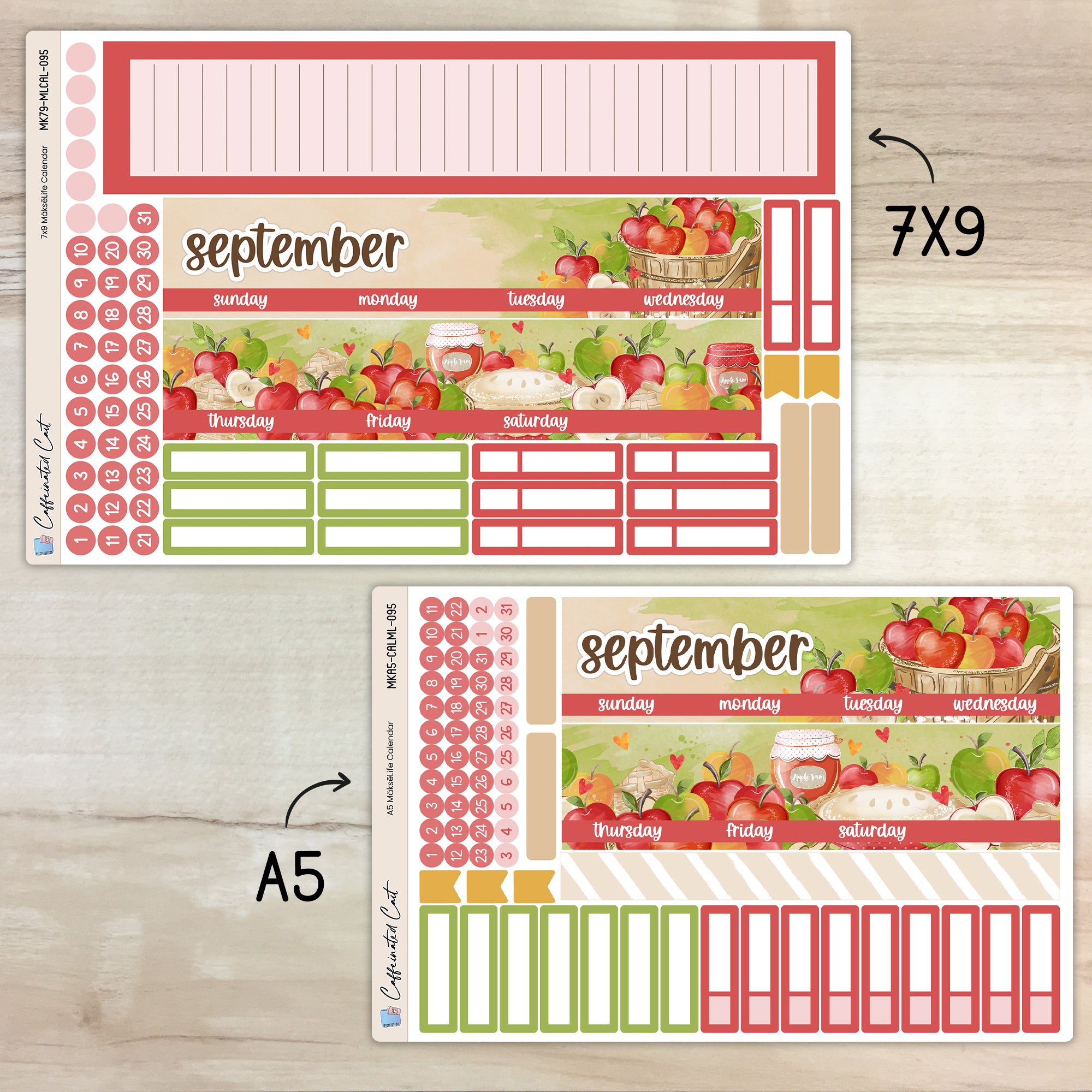 Calendar Kit for MAKSELIFE Planners - Apple Picking [ 095 ]