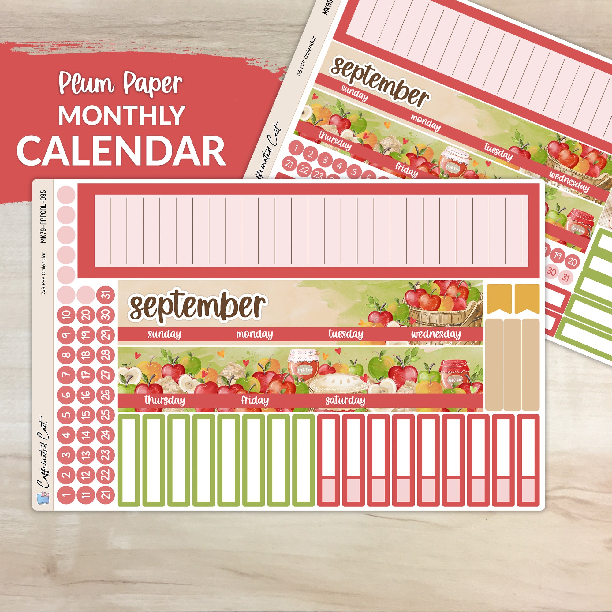 Calendar Kit for PLUM PAPER Planners - Apple Picking [ 095 ]