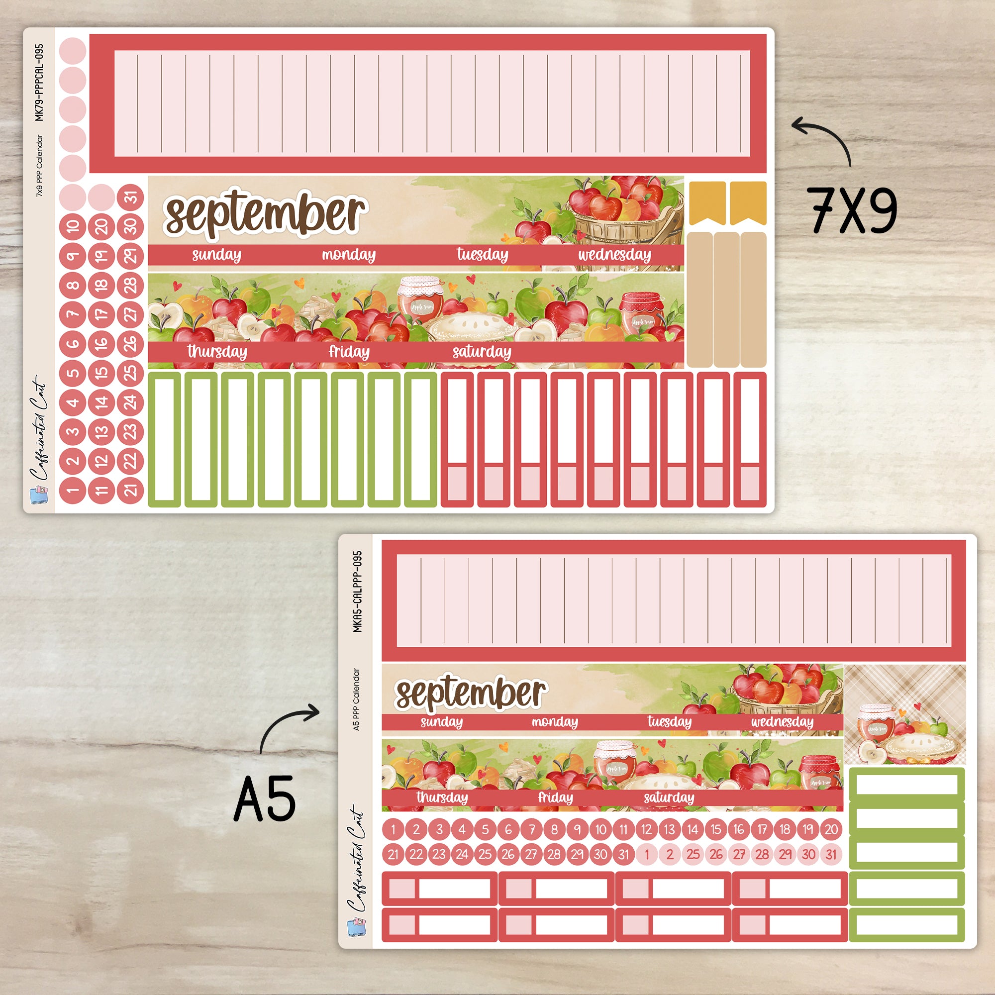 Calendar Kit for PLUM PAPER Planners - Apple Picking [ 095 ]