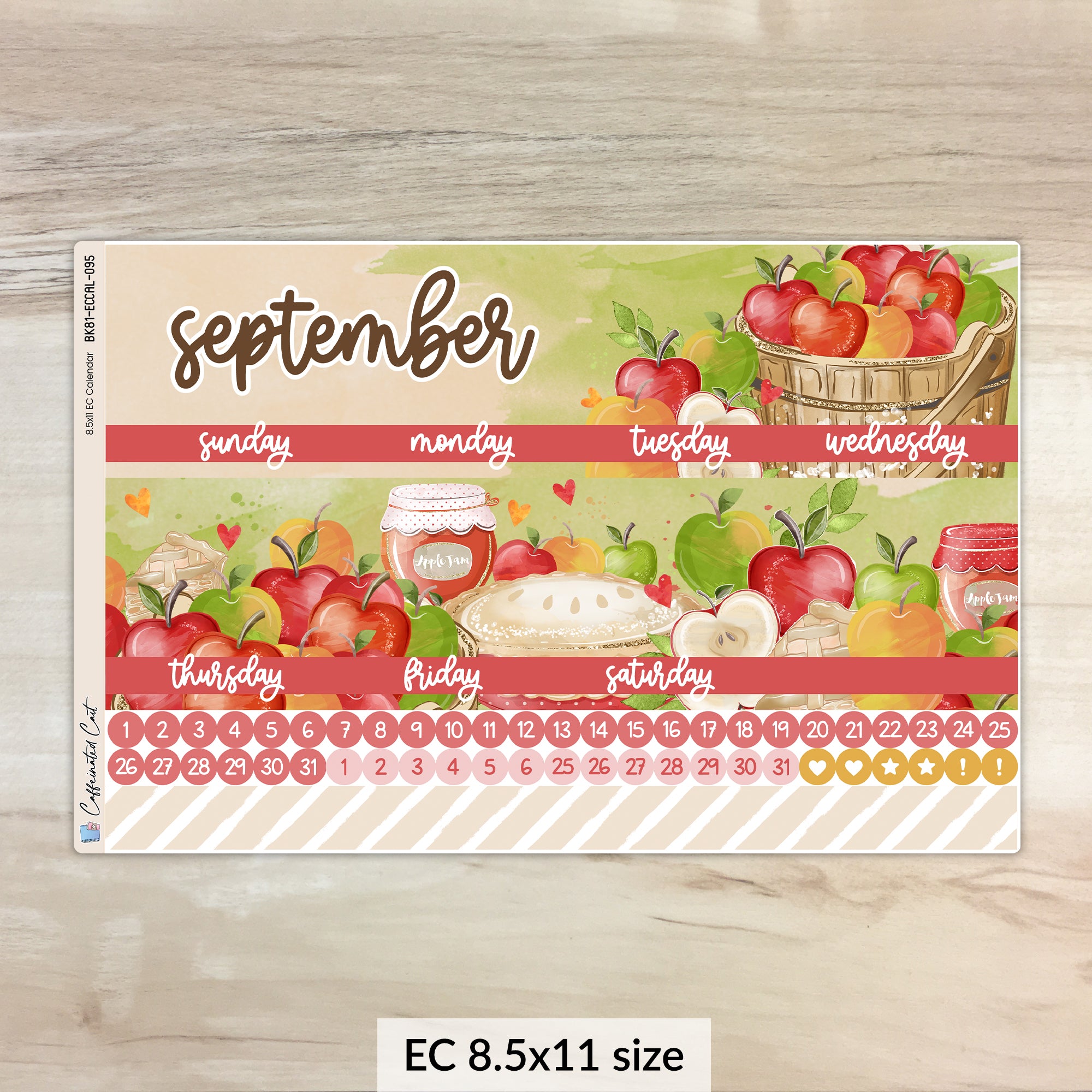 Calendar Kit for ERIN CONDREN Planners - Apple Picking [ 095 ]