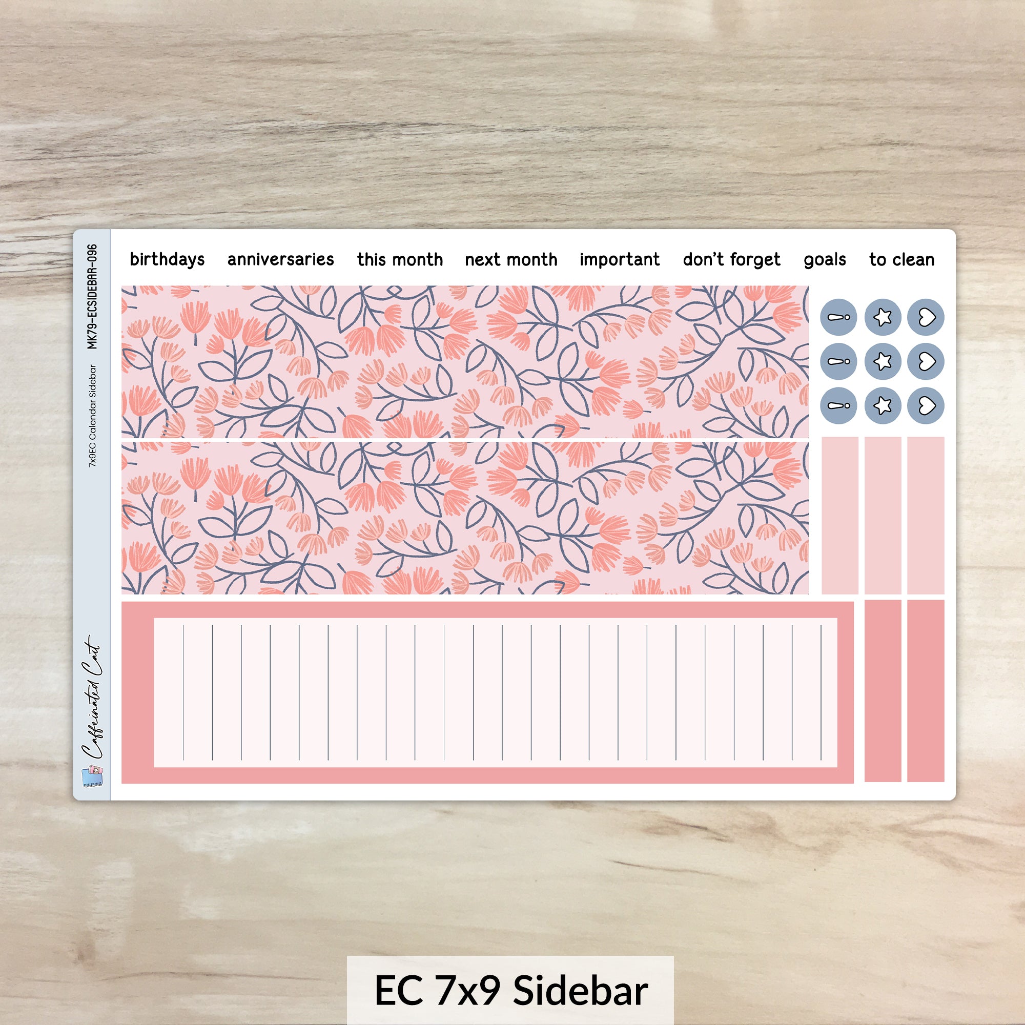 Calendar Kit for ERIN CONDREN Planners - Boho Floral [ 096 ]