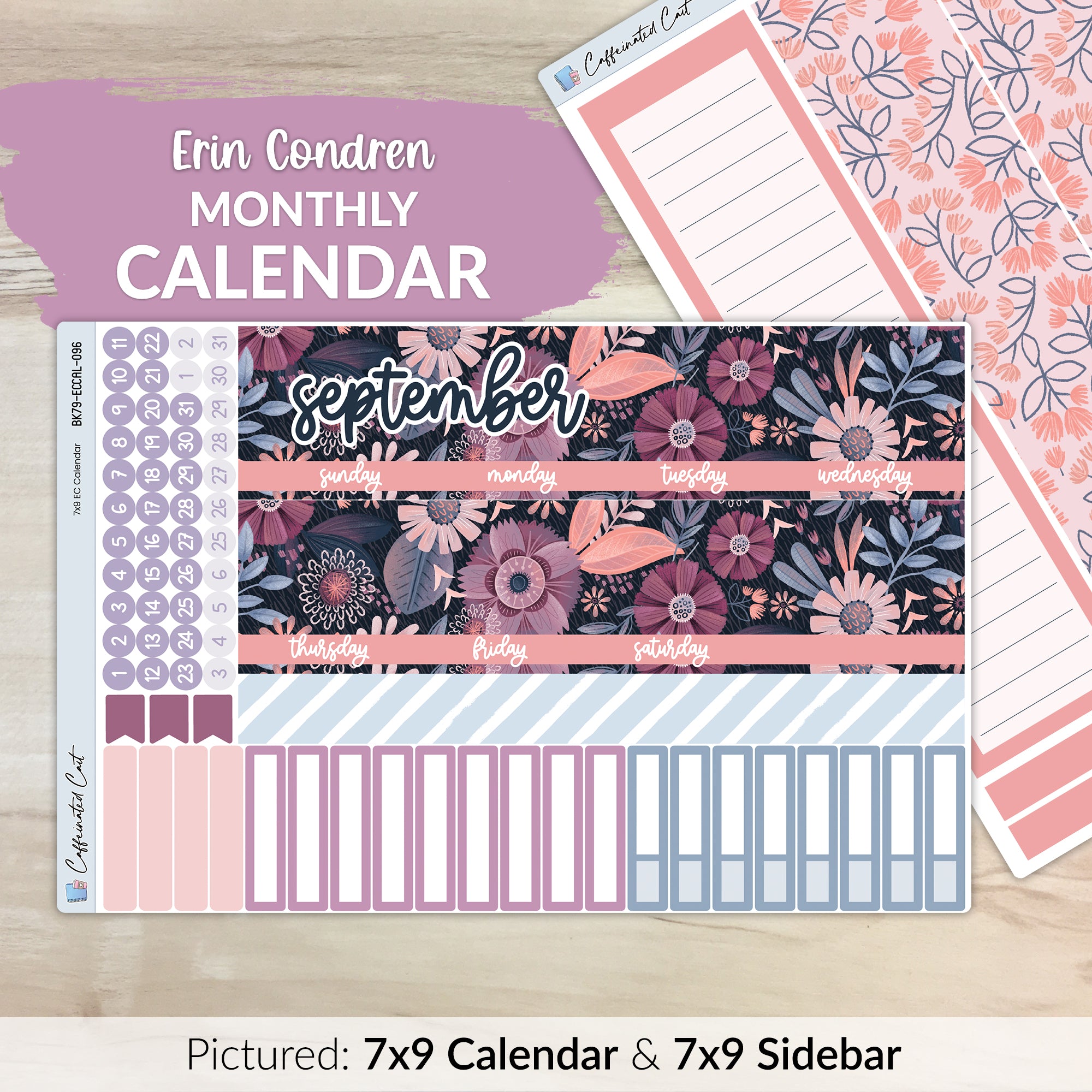 Calendar Kit for ERIN CONDREN Planners - Boho Floral [ 096 ]