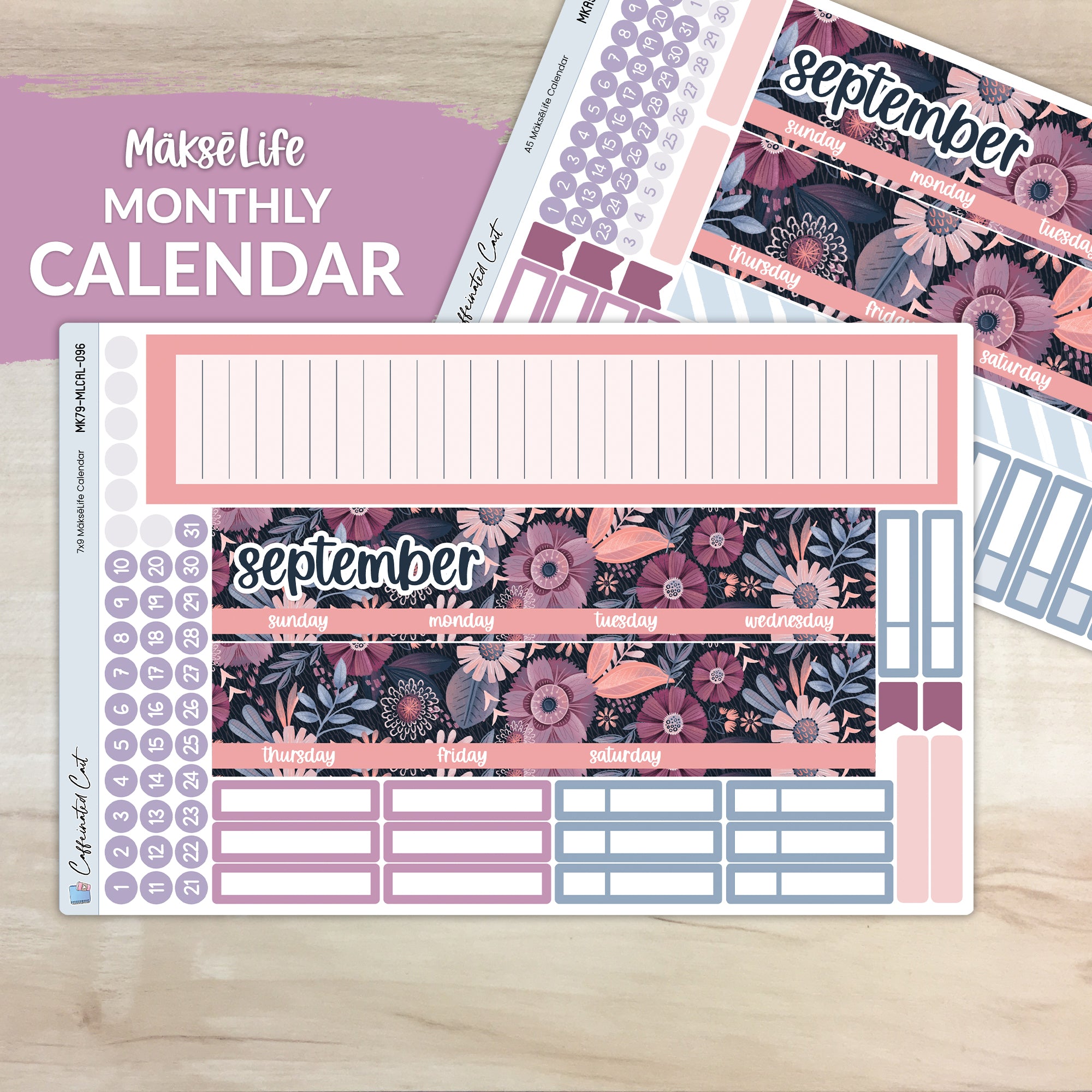 Calendar Kit for MAKSELIFE Planners - Boho Floral [ 096 ]