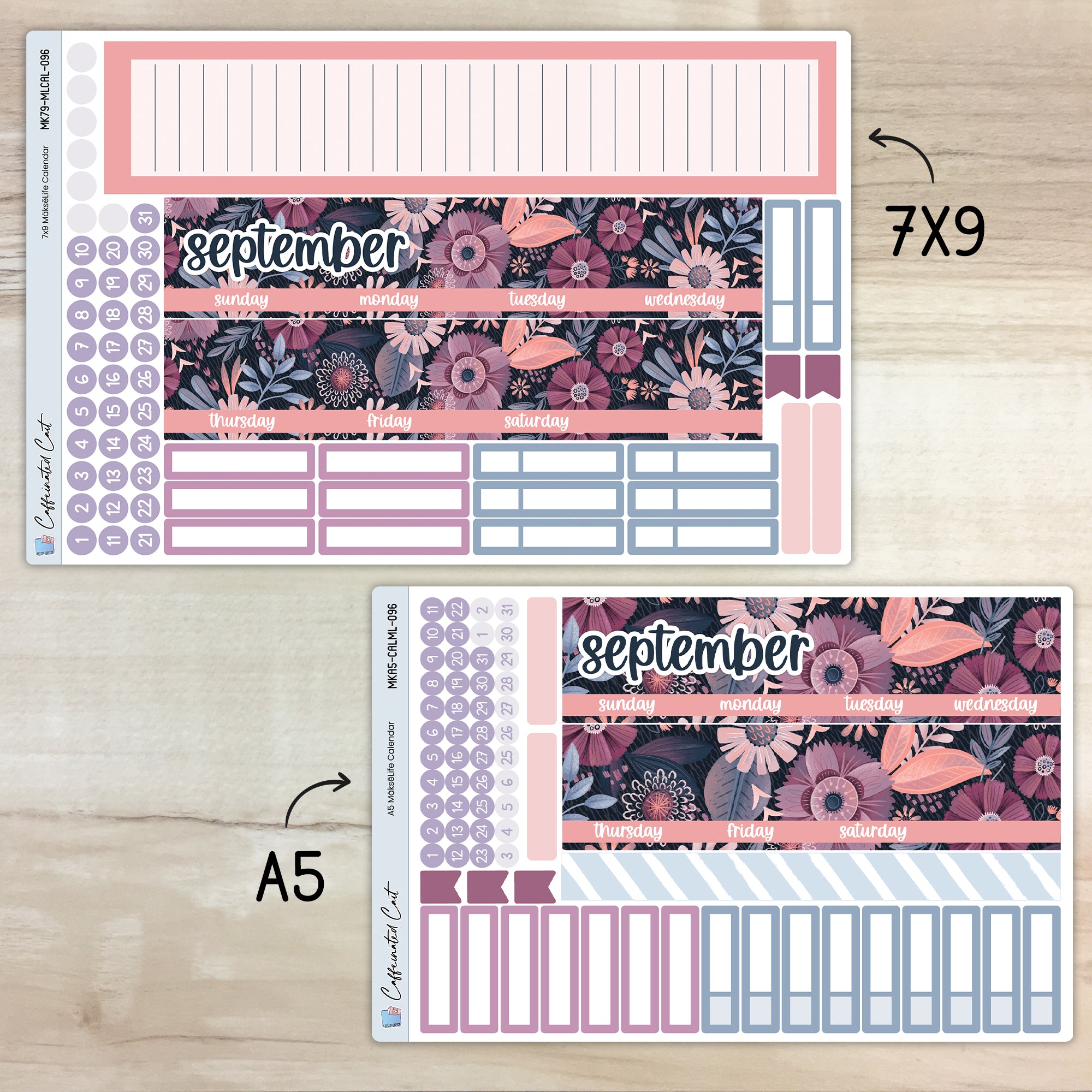 Calendar Kit for MAKSELIFE Planners - Boho Floral [ 096 ]