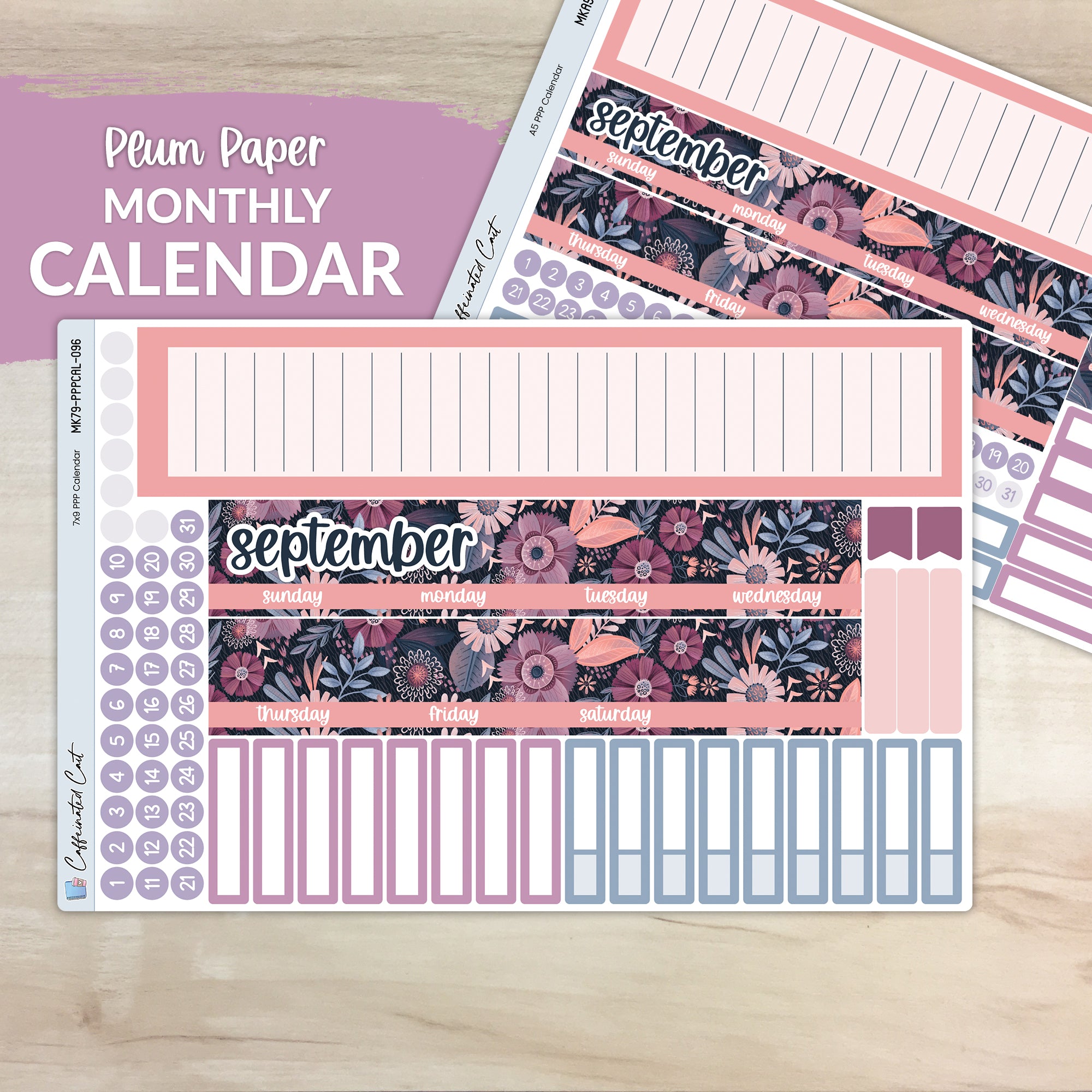 Calendar Kit for PLUM PAPER Planners - Boho Floral [ 096 ]