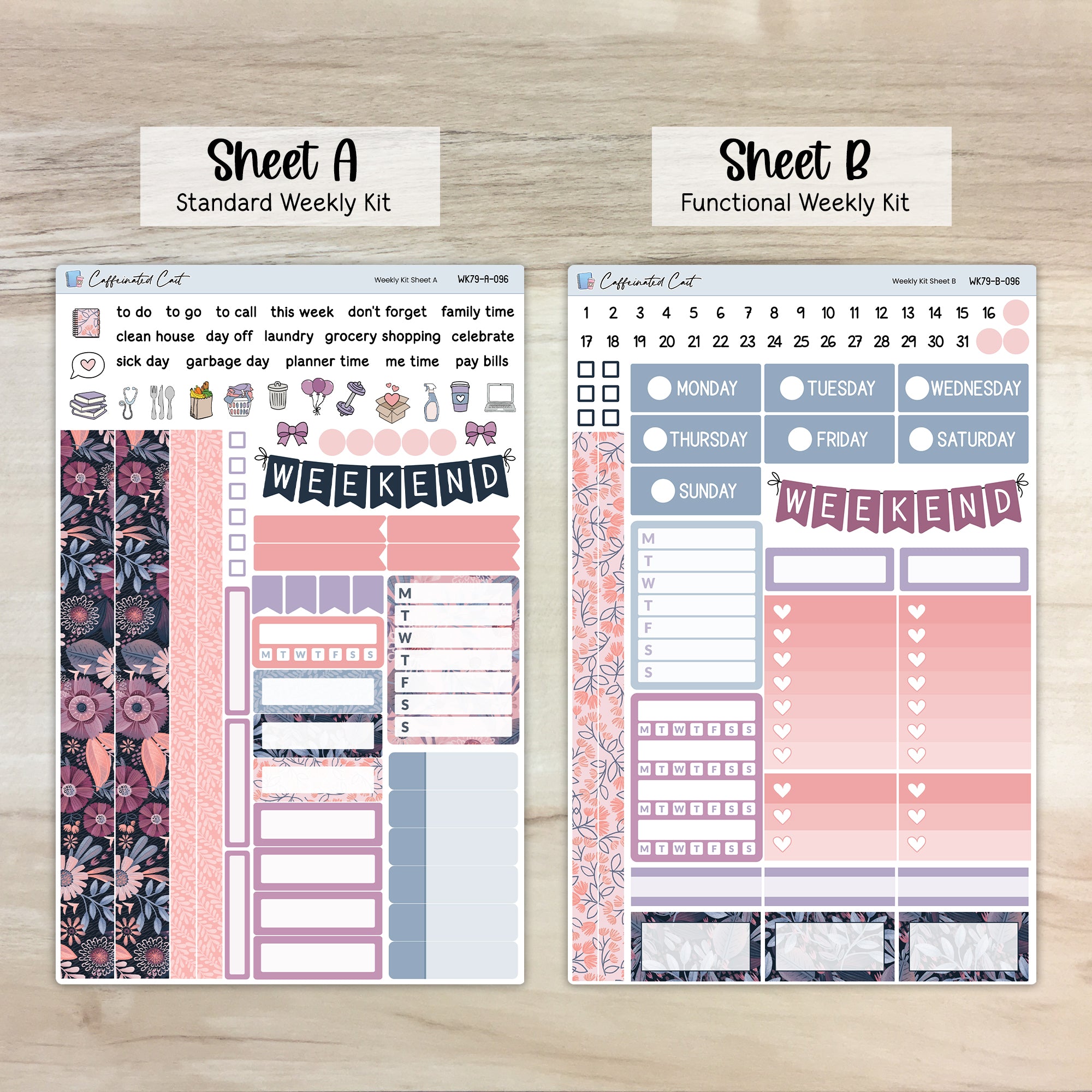 Weekly Kit & Add-ons - Boho Floral [ 096 ]