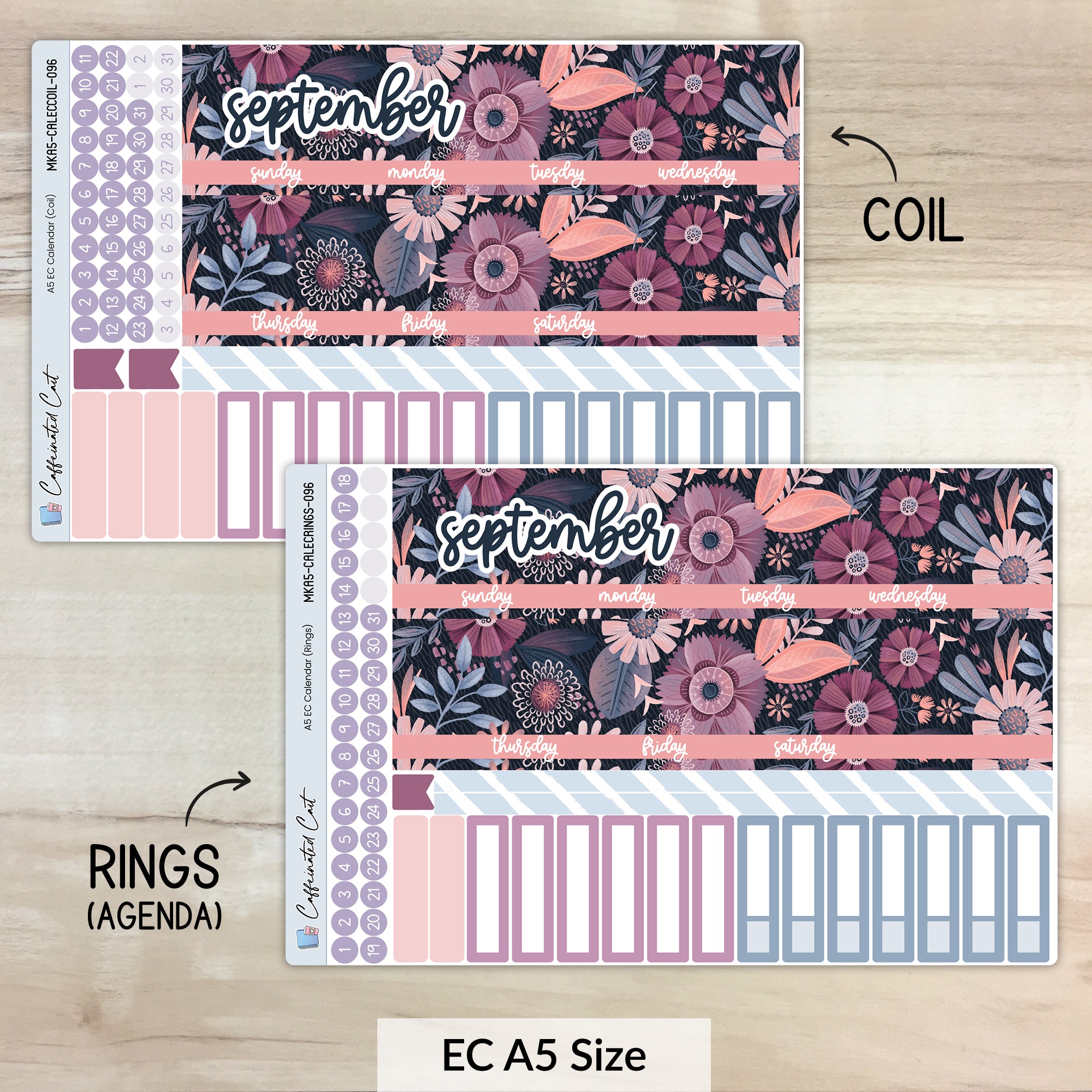 Calendar Kit for ERIN CONDREN Planners - Boho Floral [ 096 ]