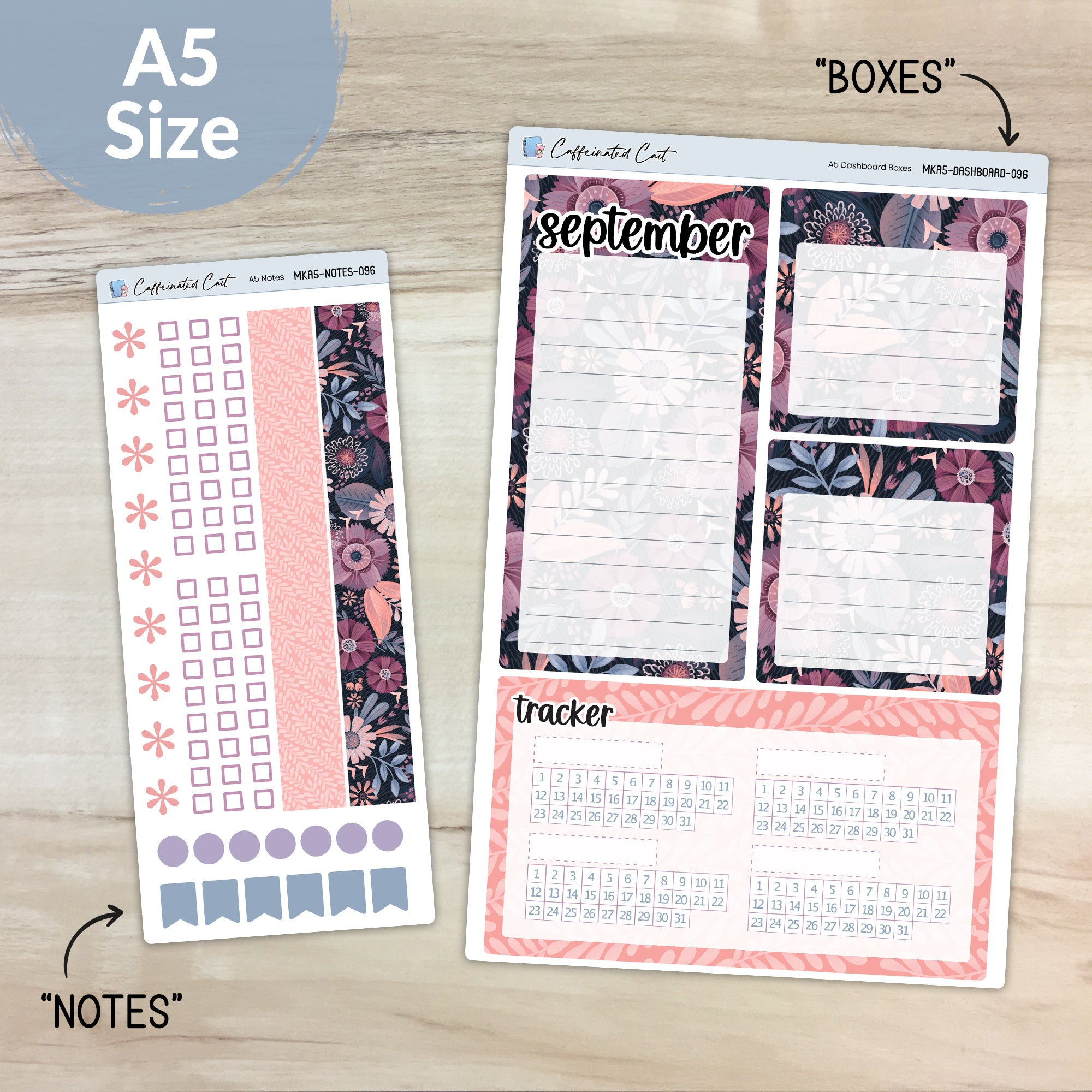 Dashboard & Notes Kit for ERIN CONDREN Planners - Boho Floral [ 096 ]