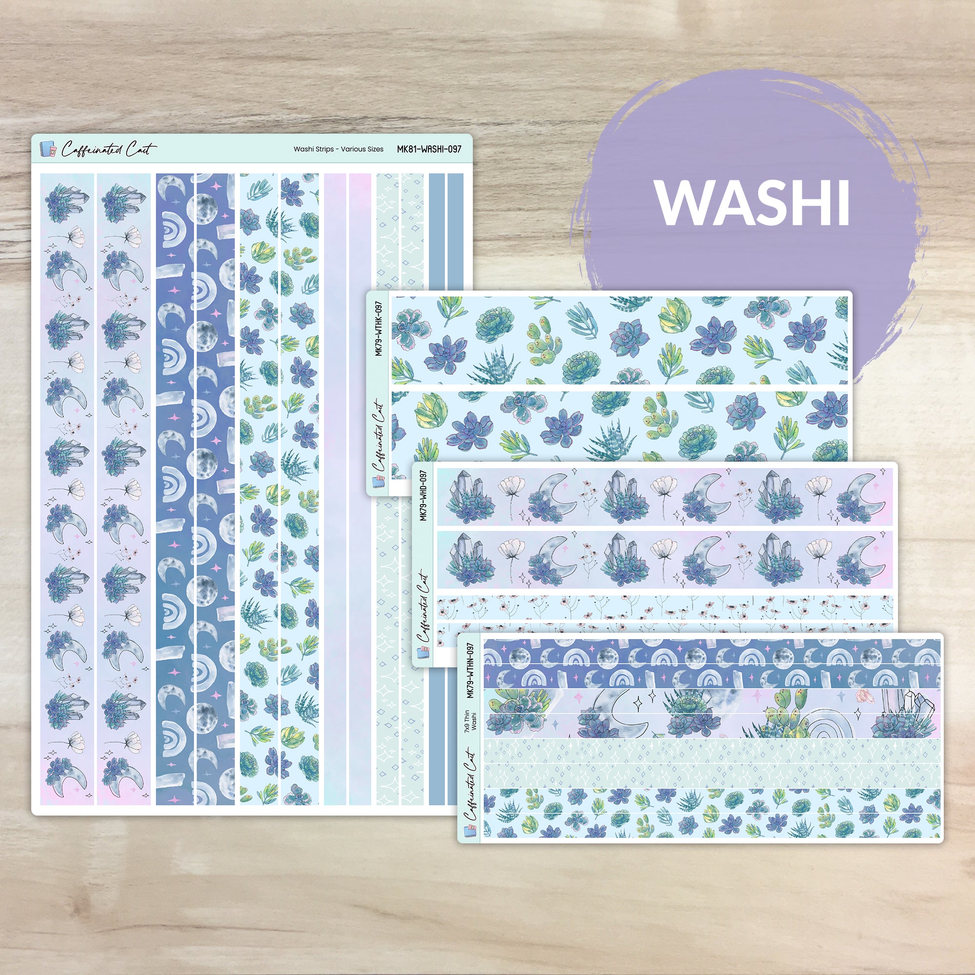 Washi Strips - Moonlit Succulent [ 097 ]