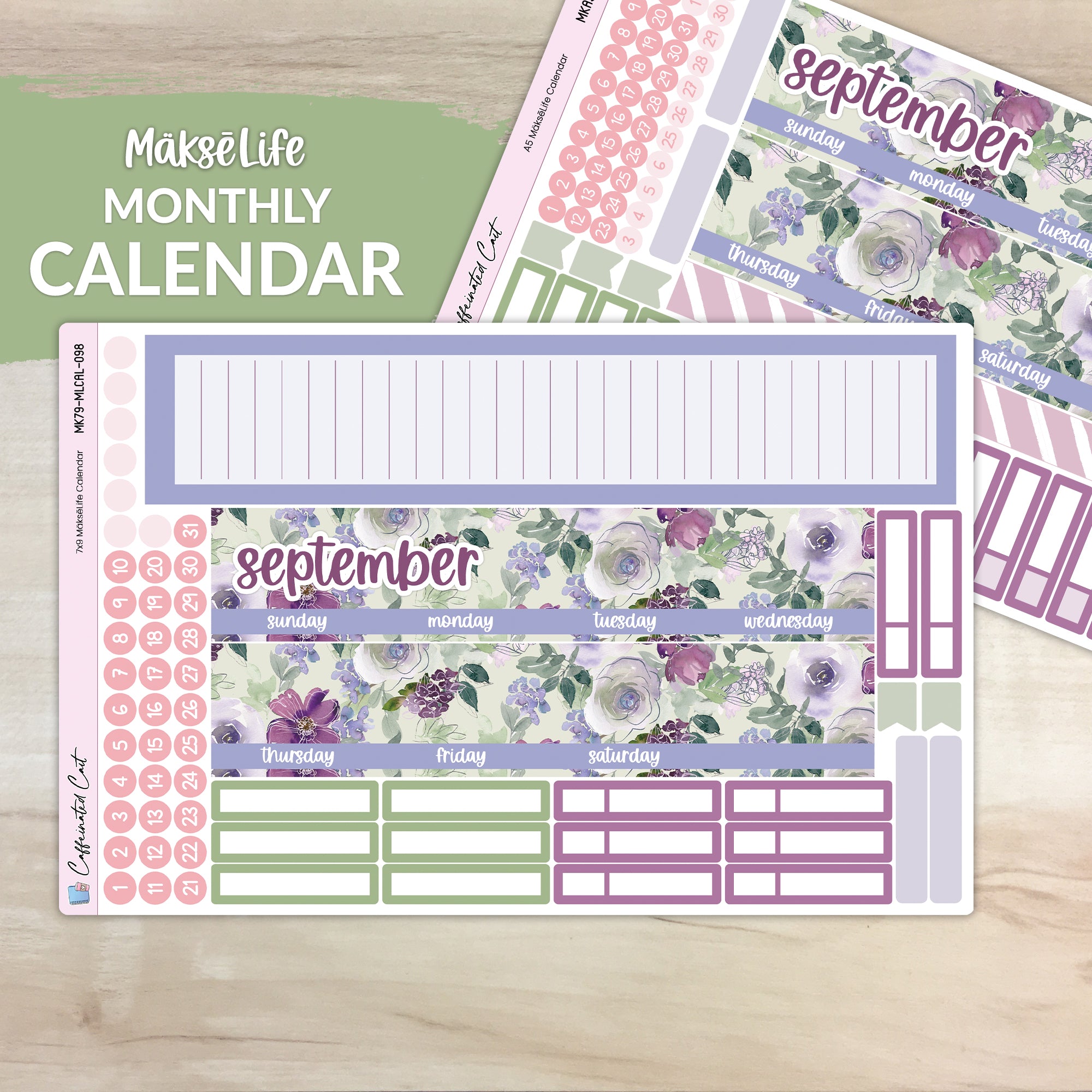 Calendar Kit for MAKSELIFE Planners - Amethyst Garden [ 098 ]