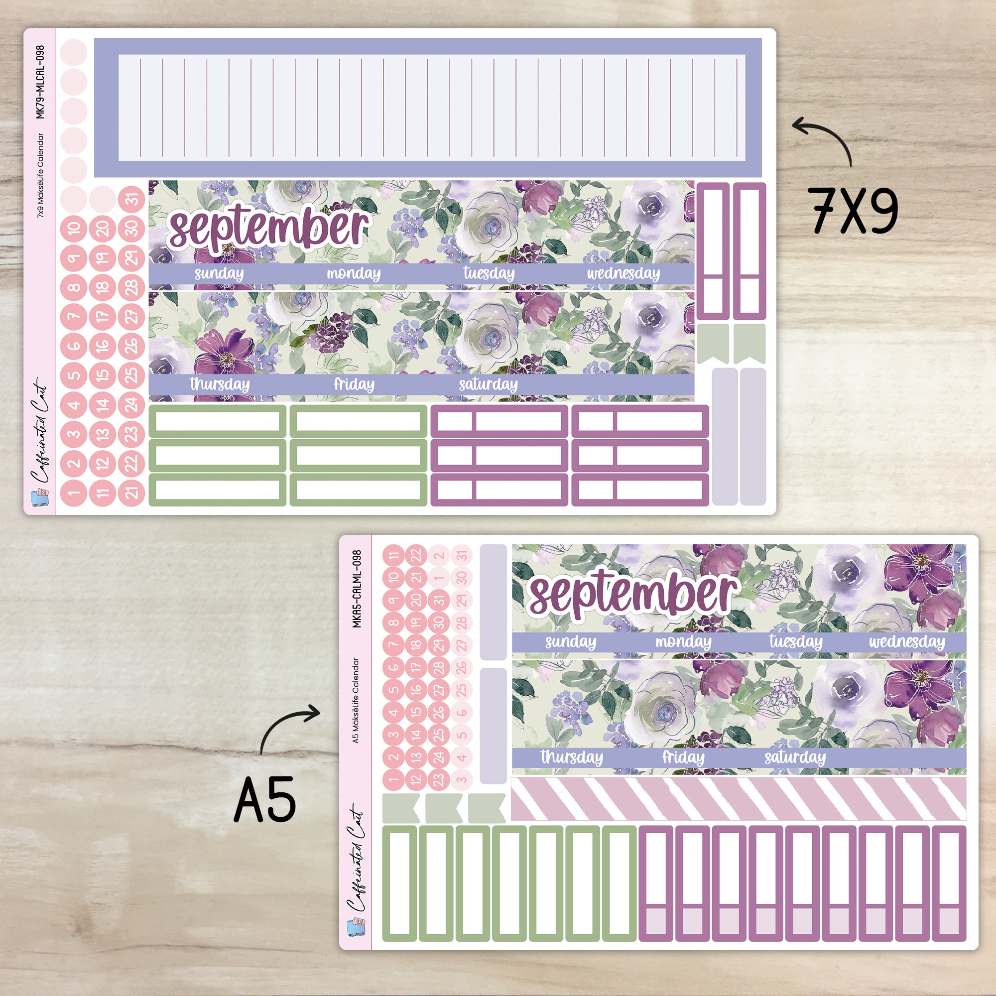 Calendar Kit for MAKSELIFE Planners - Amethyst Garden [ 098 ]