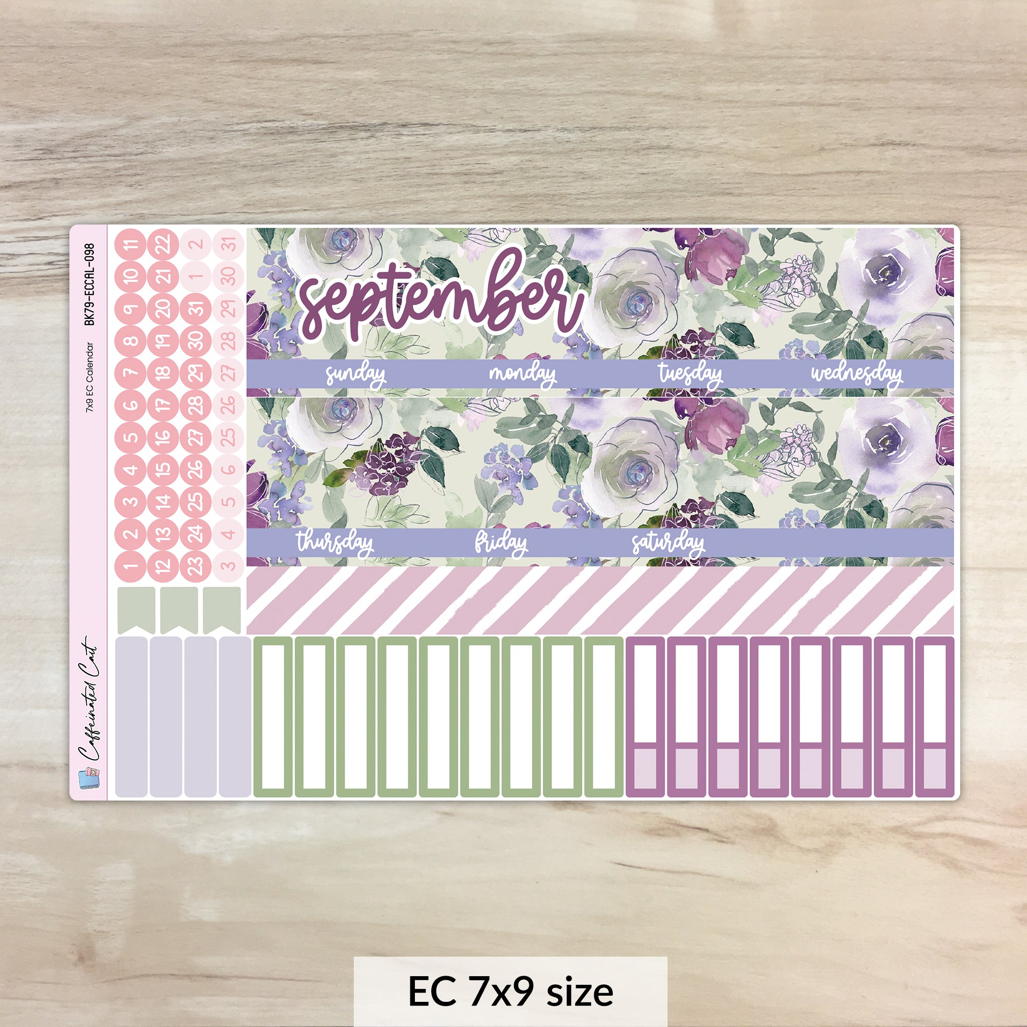 Calendar Kit for ERIN CONDREN Planners - Amethyst Garden [ 098 ]