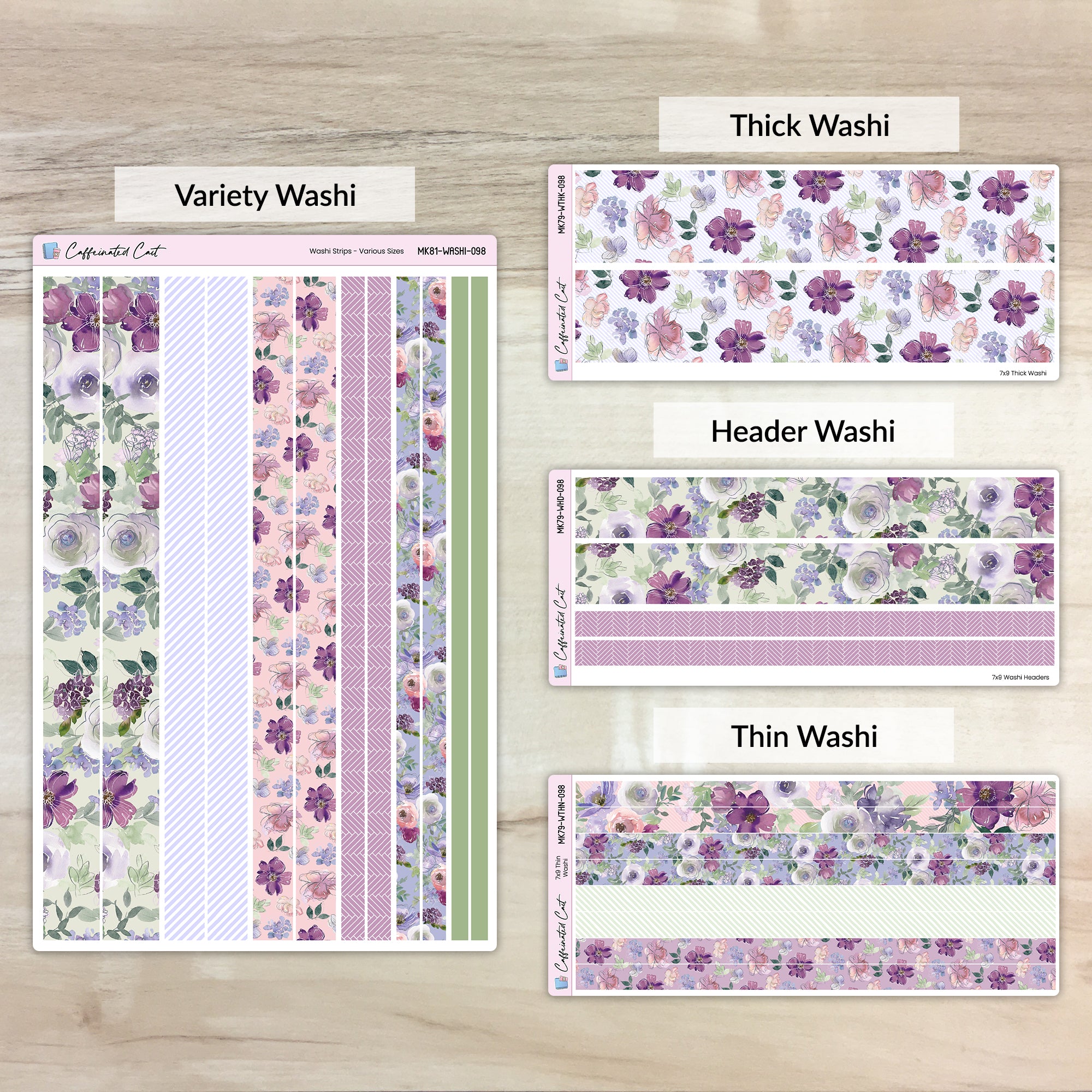 Washi Strips - Amethyst Garden [ 098 ]