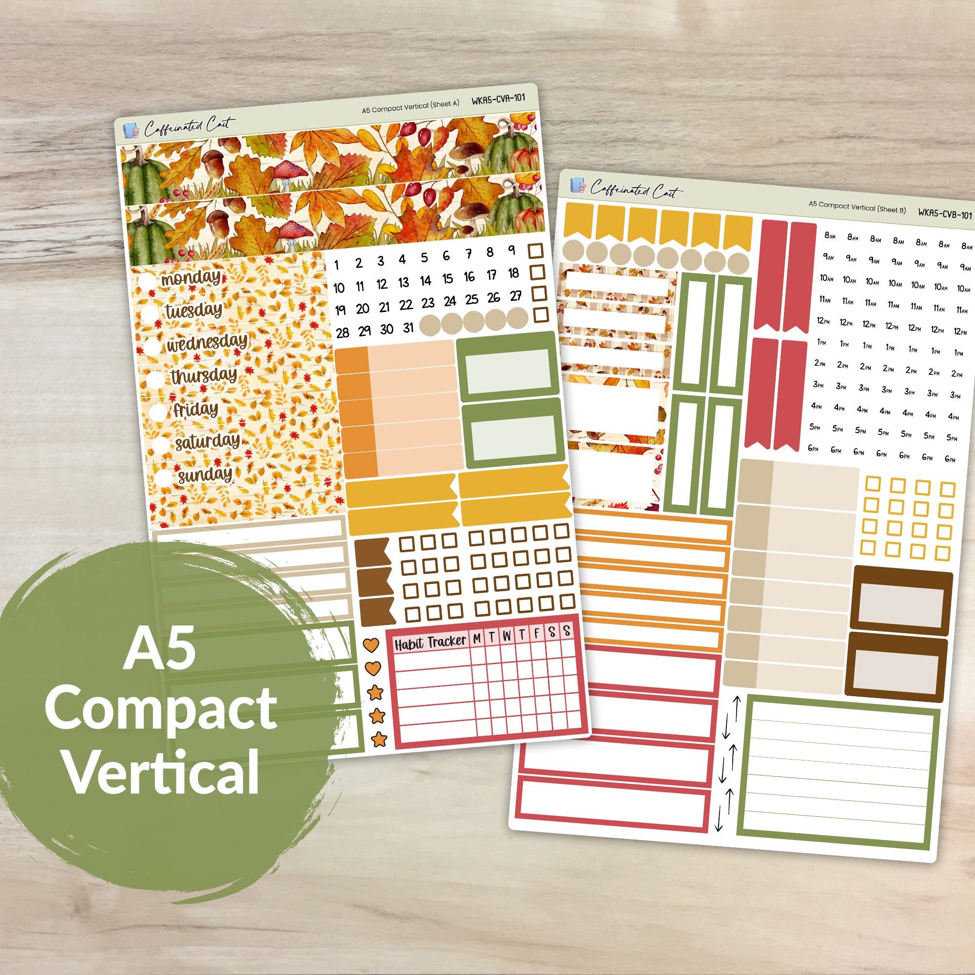 A5 Compact Vertical Kit - Autumn Leaves [ 101 ]