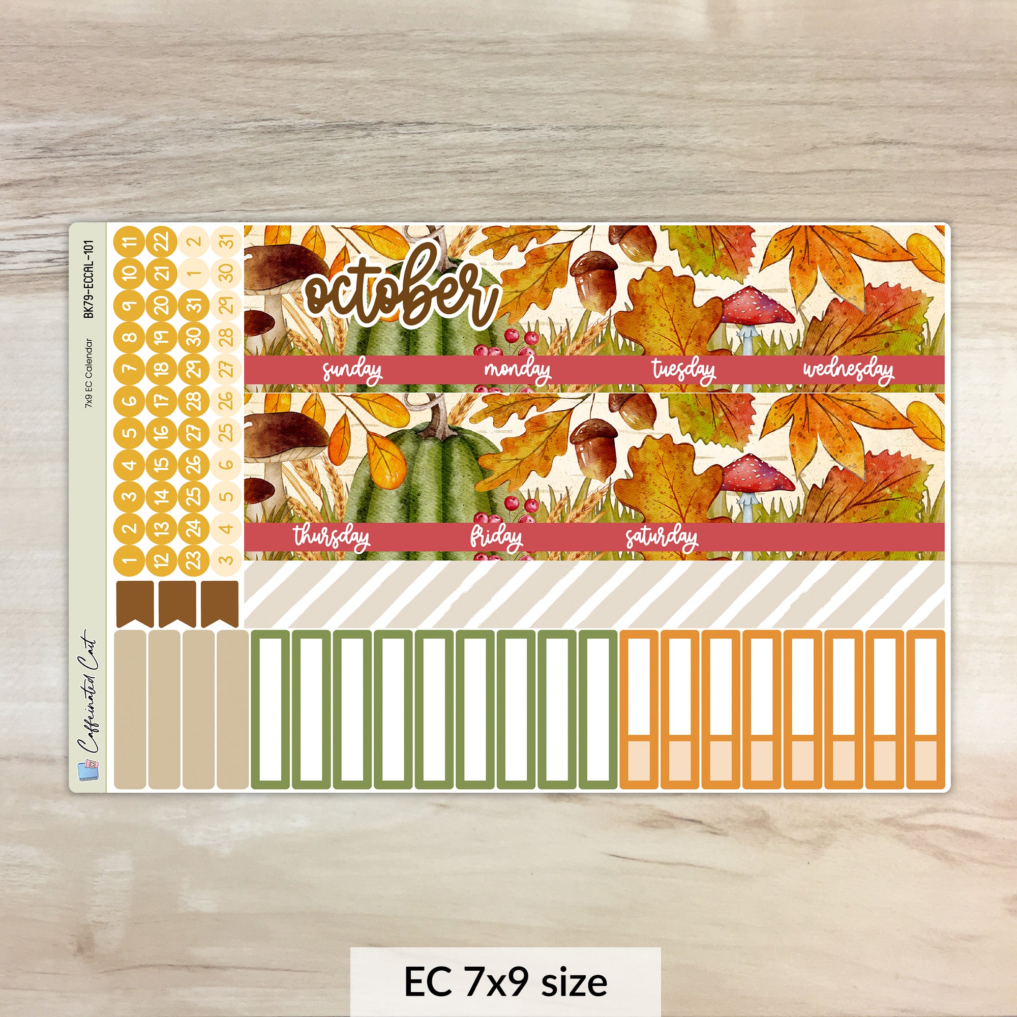 Calendar Kit for ERIN CONDREN Planners - Autumn Leaves [ 101 ]