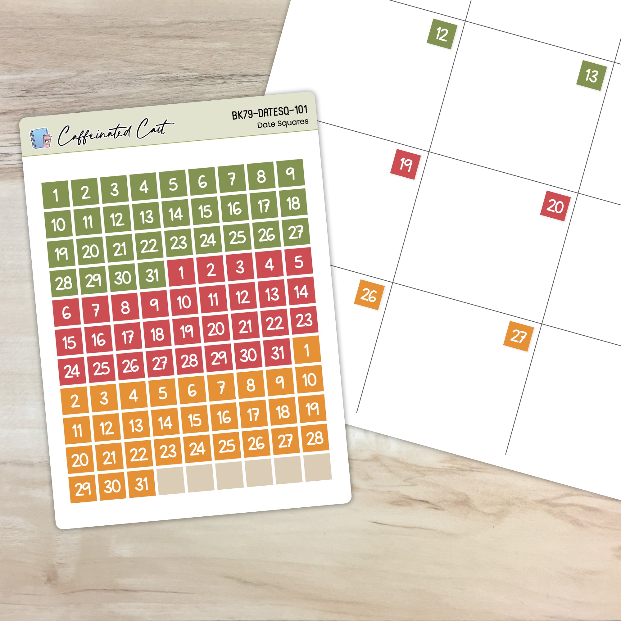 Date Squares - Autumn Leaves [ 101 ]