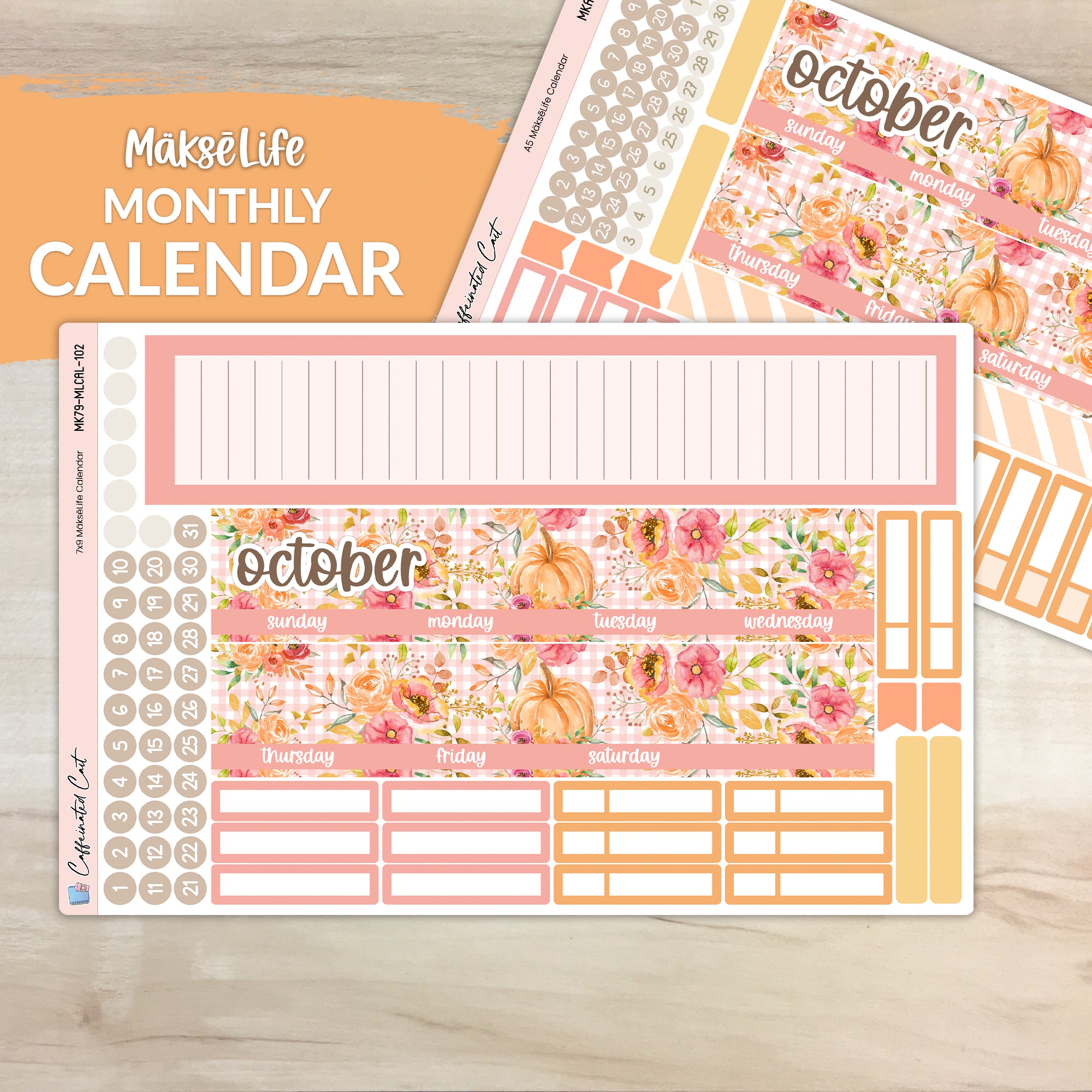 Calendar Kit for MAKSELIFE Planners - Pumpkin Patch [ 102 ]