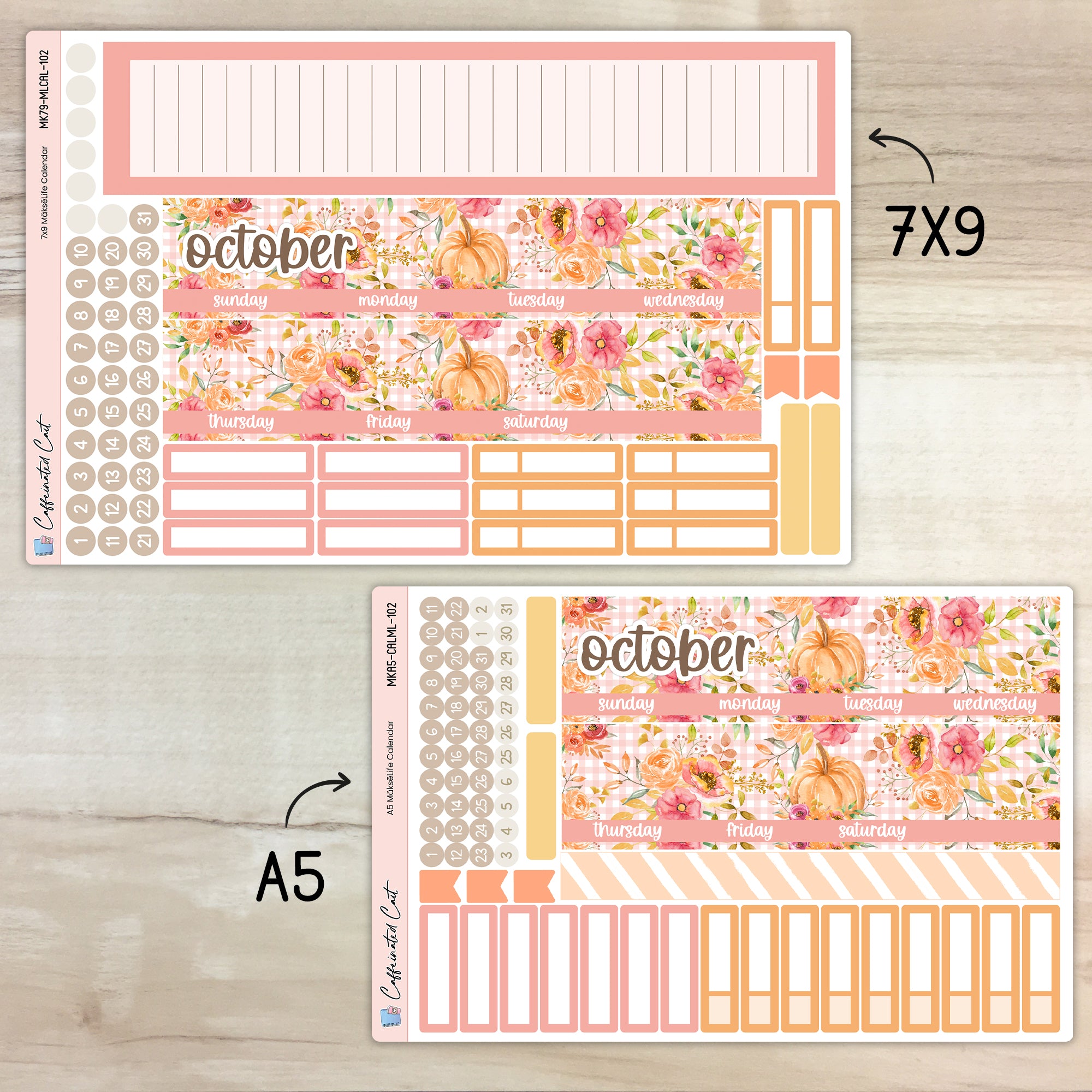 Calendar Kit for MAKSELIFE Planners - Pumpkin Patch [ 102 ]