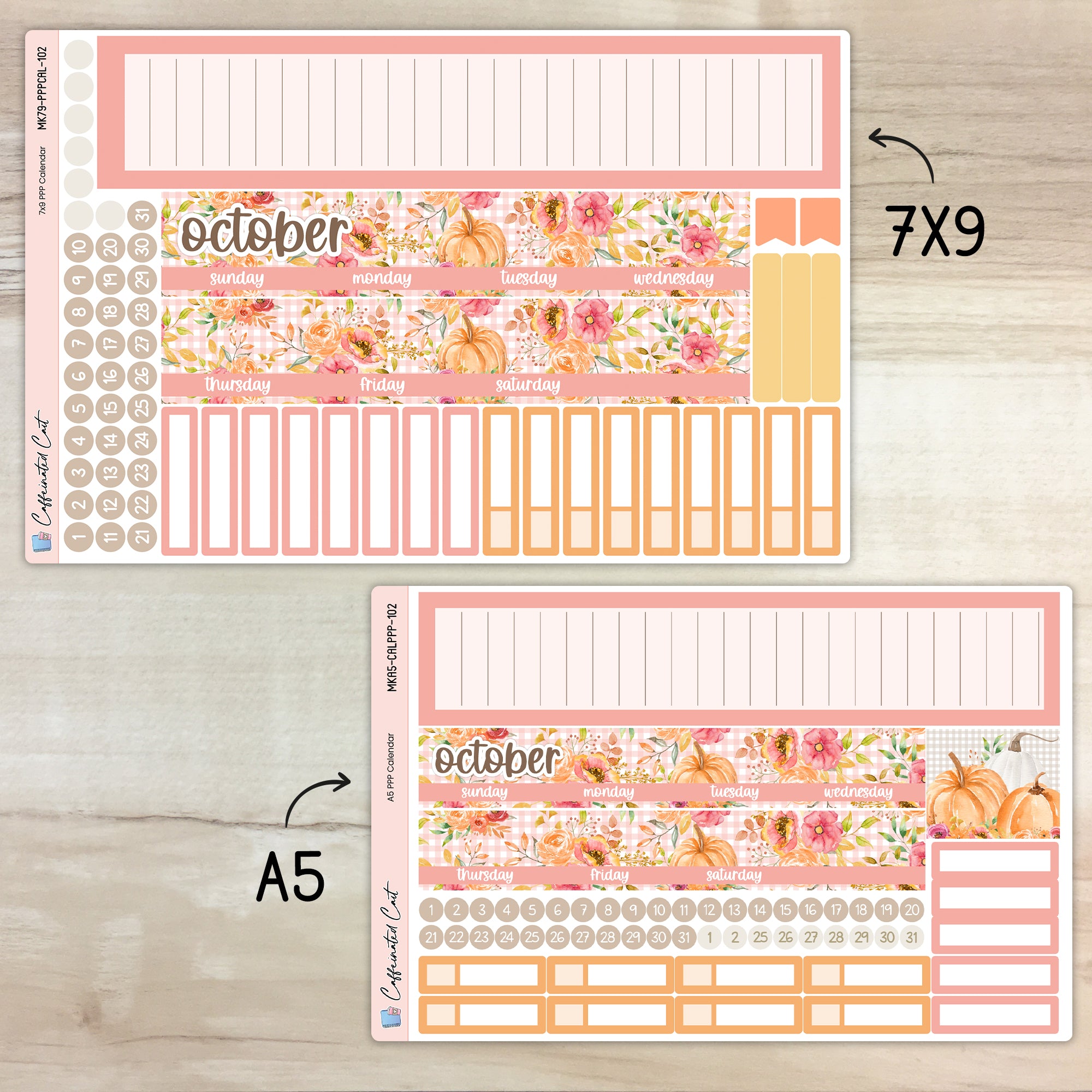 Calendar Kit for PLUM PAPER Planners - Pumpkin Patch [ 102 ]